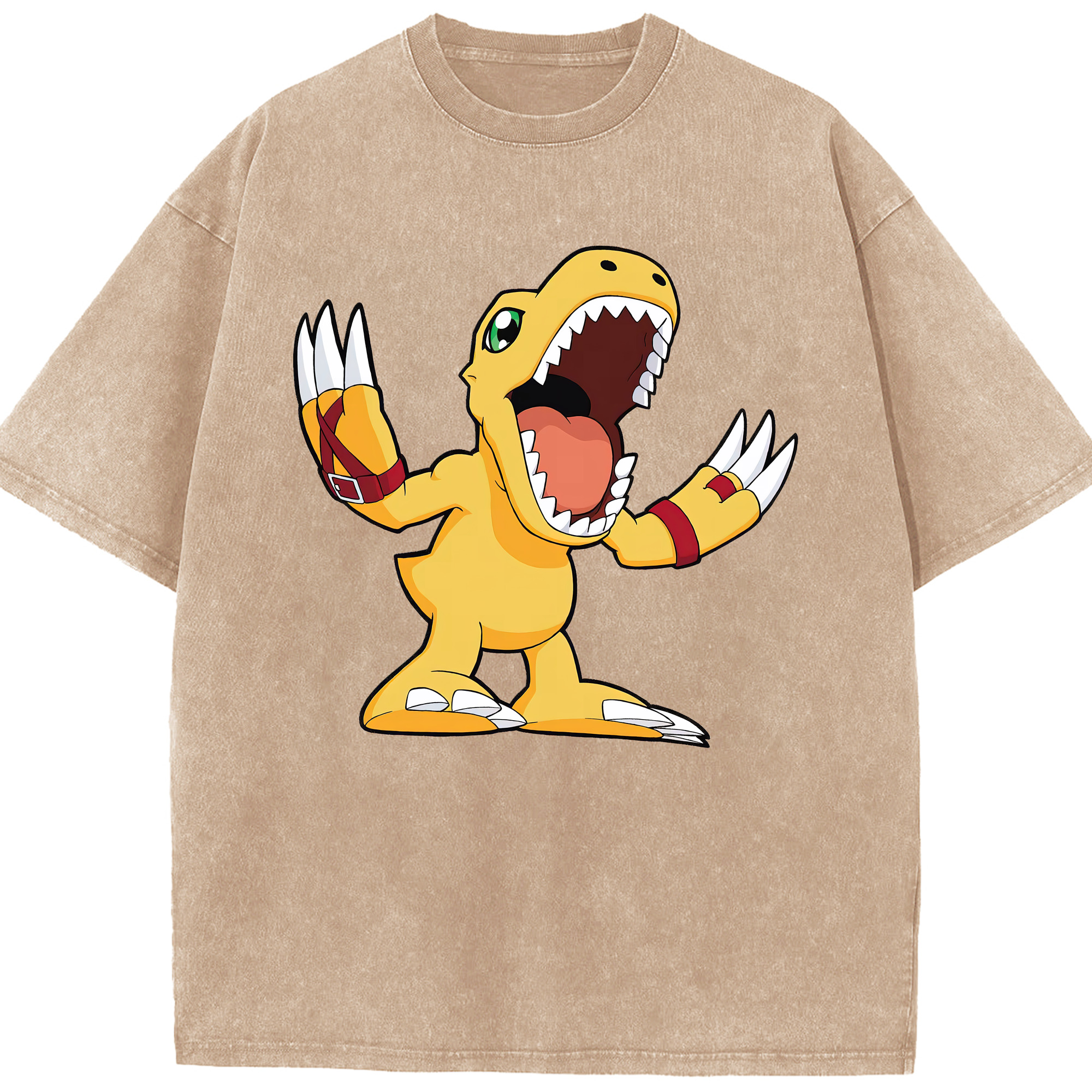 （画像用） Digimon デジタルモンスター/デジモン 綿100% ヴィンテージ風 半袖Tシャツ（フロントプリント）