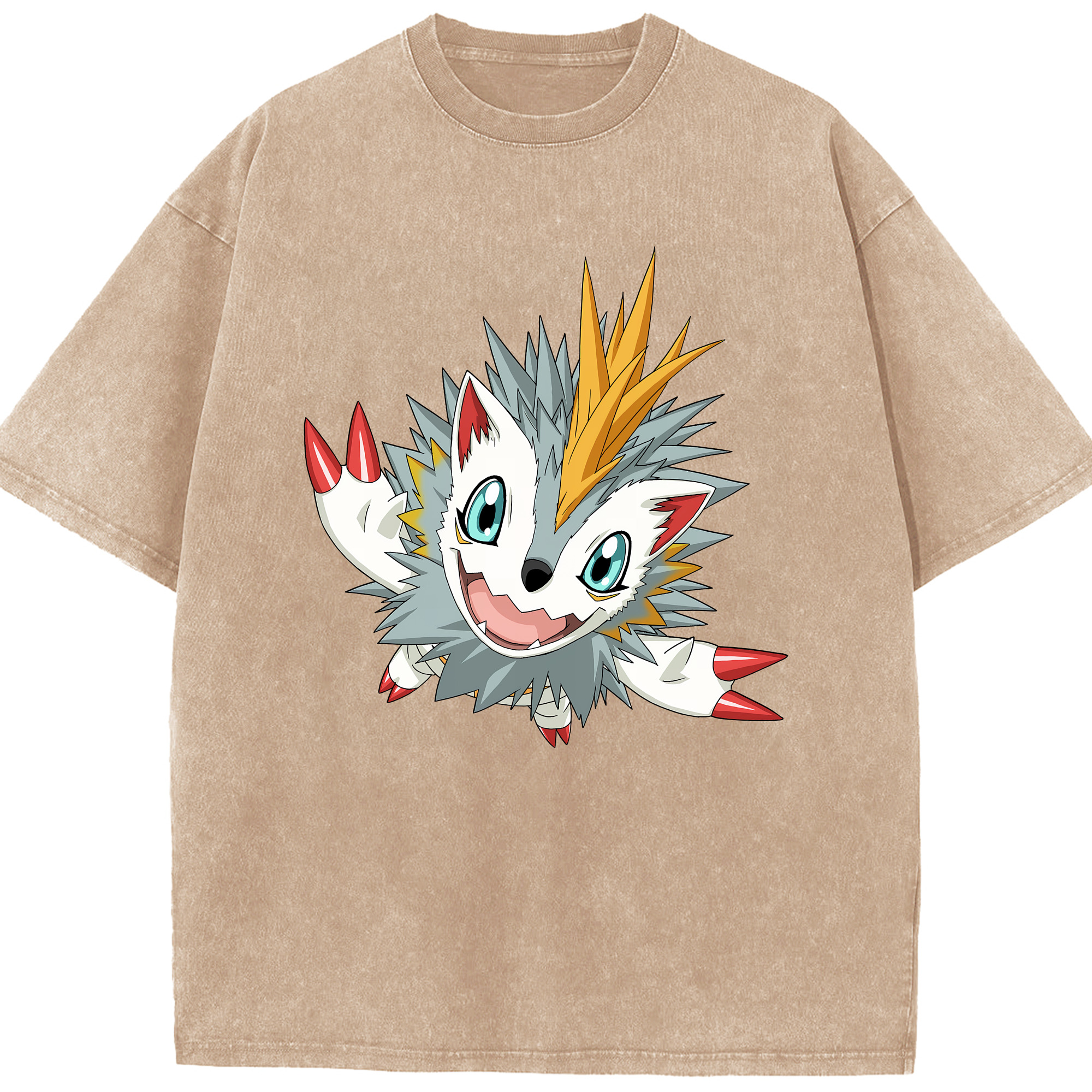 （画像用） Digimon デジタルモンスター/デジモン 綿100% ヴィンテージ風 半袖Tシャツ（フロントプリント）