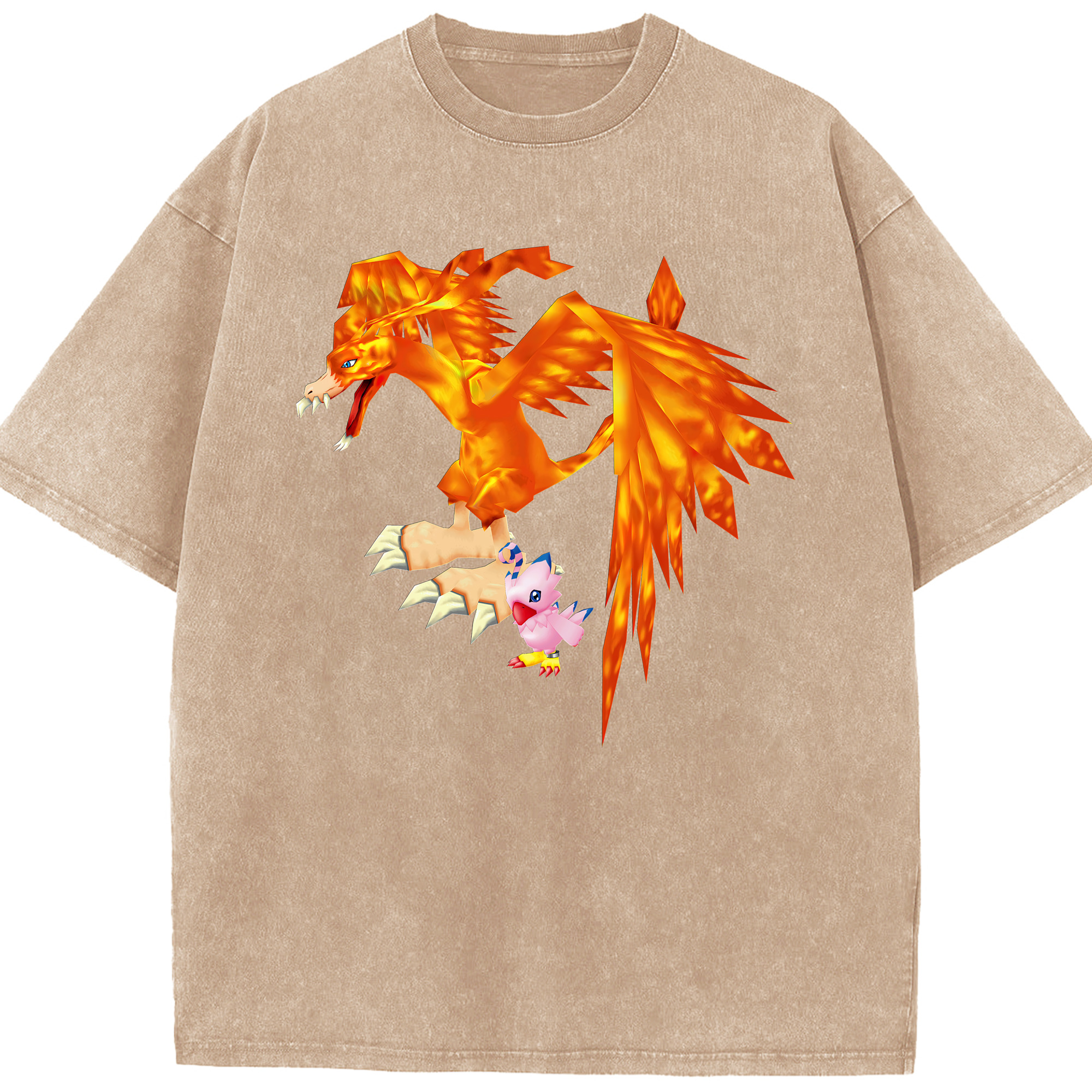 （画像用） Digimon デジタルモンスター/デジモン 綿100% ヴィンテージ風 半袖Tシャツ（フロントプリント）
