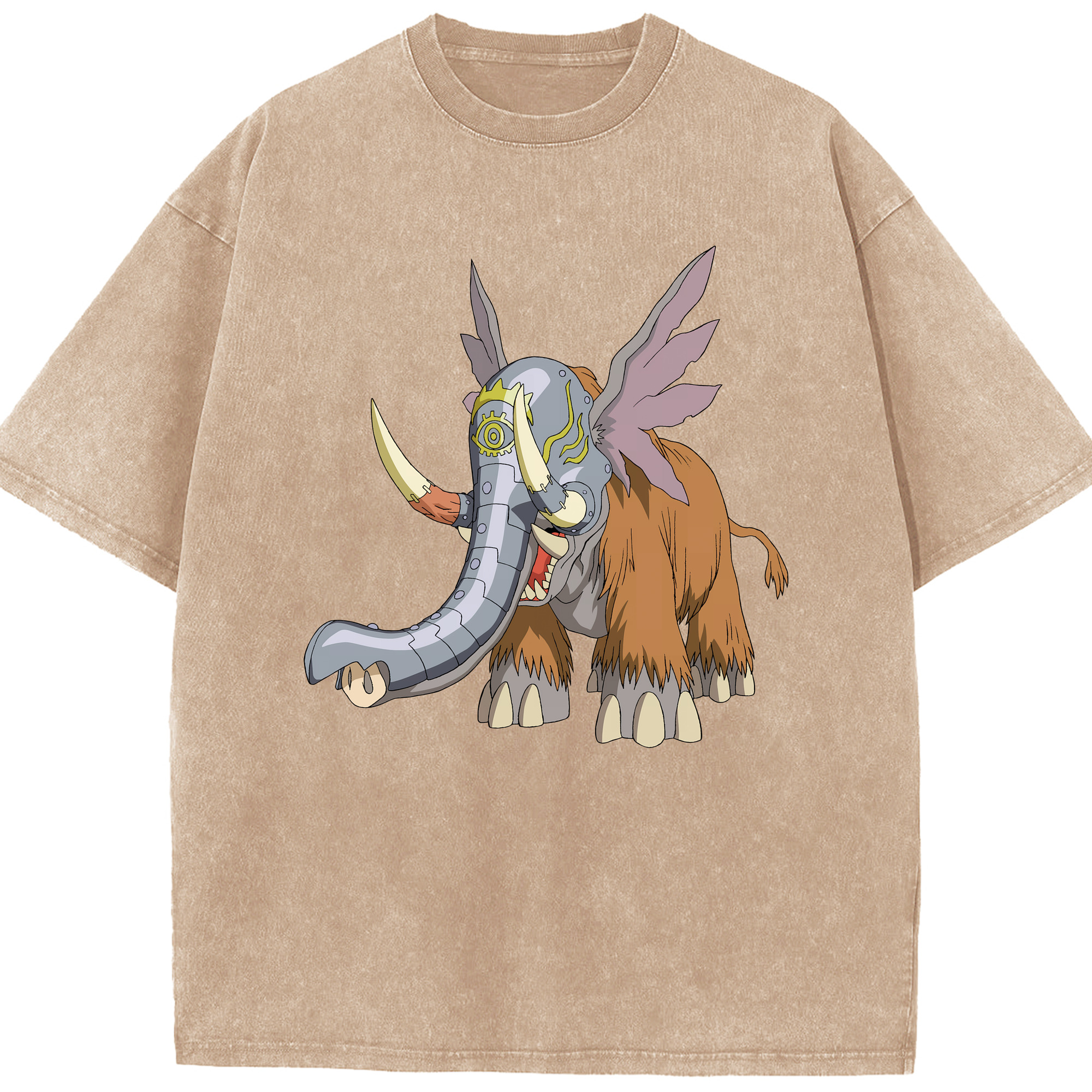 （画像用） Digimon デジタルモンスター/デジモン 綿100% ヴィンテージ風 半袖Tシャツ（フロントプリント）