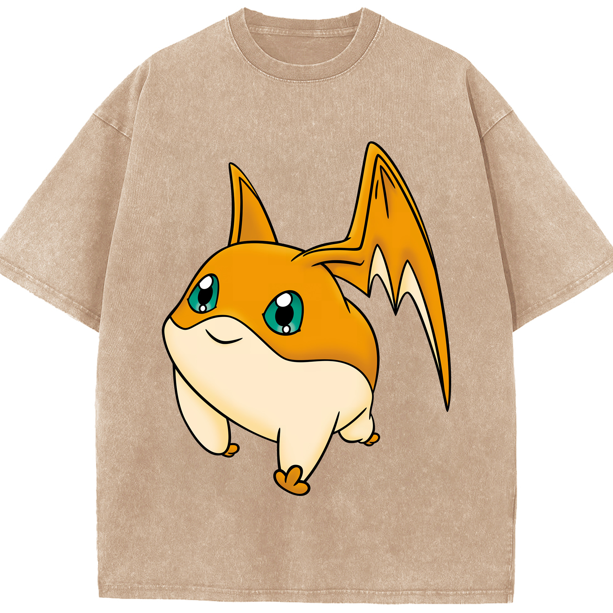 （画像用） Digimon デジタルモンスター/デジモン 綿100% ヴィンテージ風 半袖Tシャツ（フロントプリント）