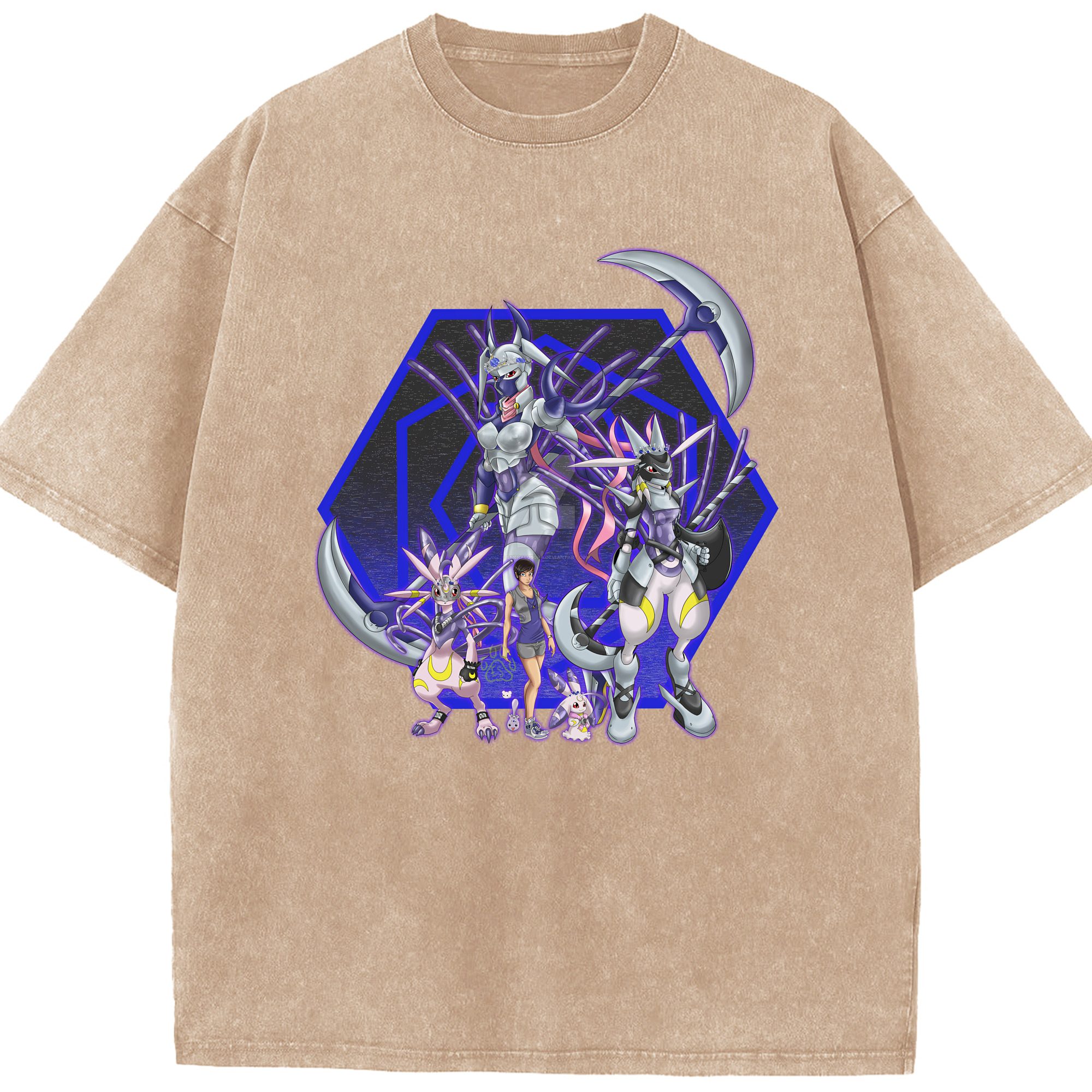 （画像用） Digimon デジタルモンスター/デジモン 綿100% ヴィンテージ風 半袖Tシャツ（フロントプリント）