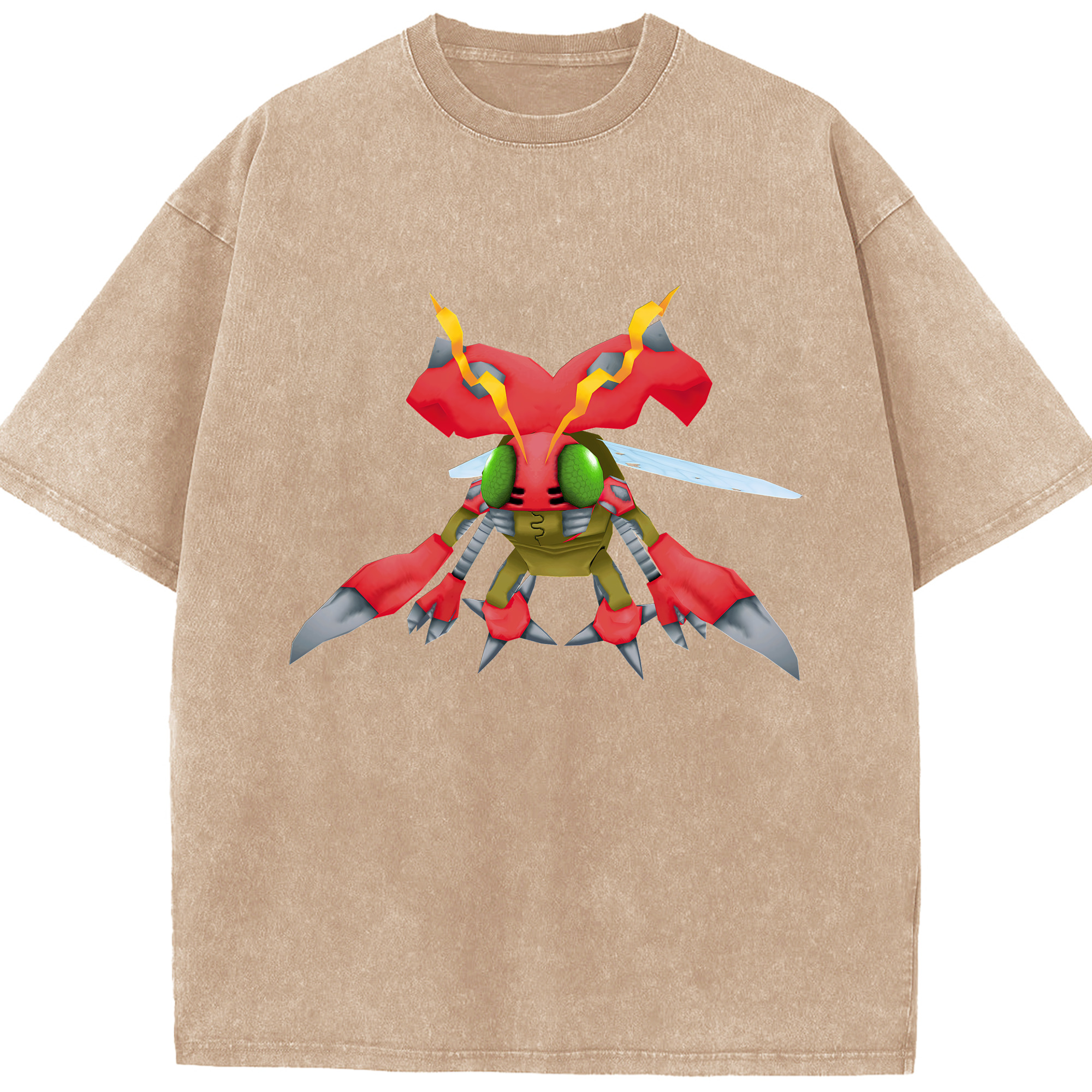 （画像用） Digimon デジタルモンスター/デジモン 綿100% ヴィンテージ風 半袖Tシャツ（フロントプリント）