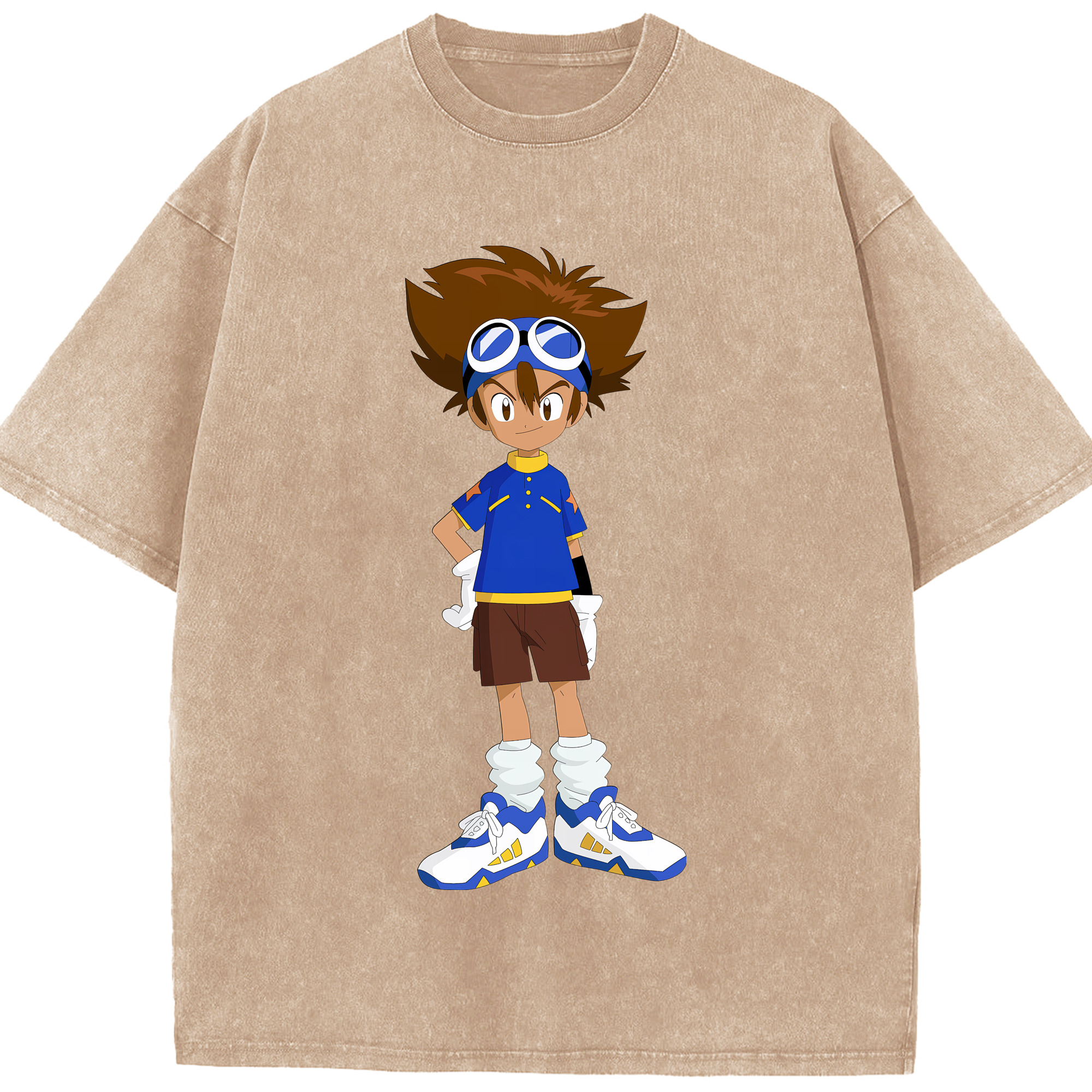 （画像用） Digimon デジタルモンスター/デジモン 綿100% ヴィンテージ風 半袖Tシャツ（フロントプリント）