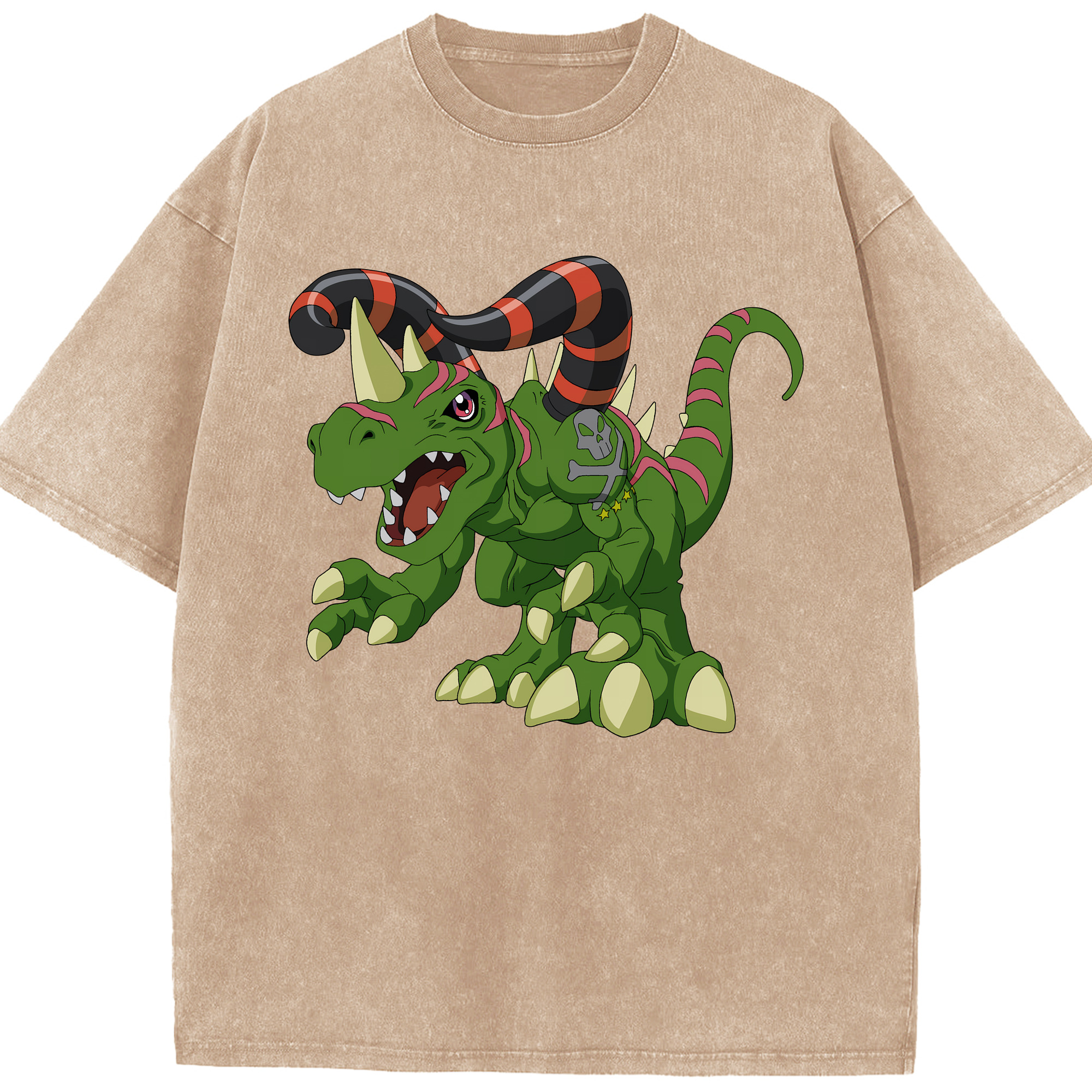 （画像用） Digimon デジタルモンスター/デジモン 綿100% ヴィンテージ風 半袖Tシャツ（フロントプリント）