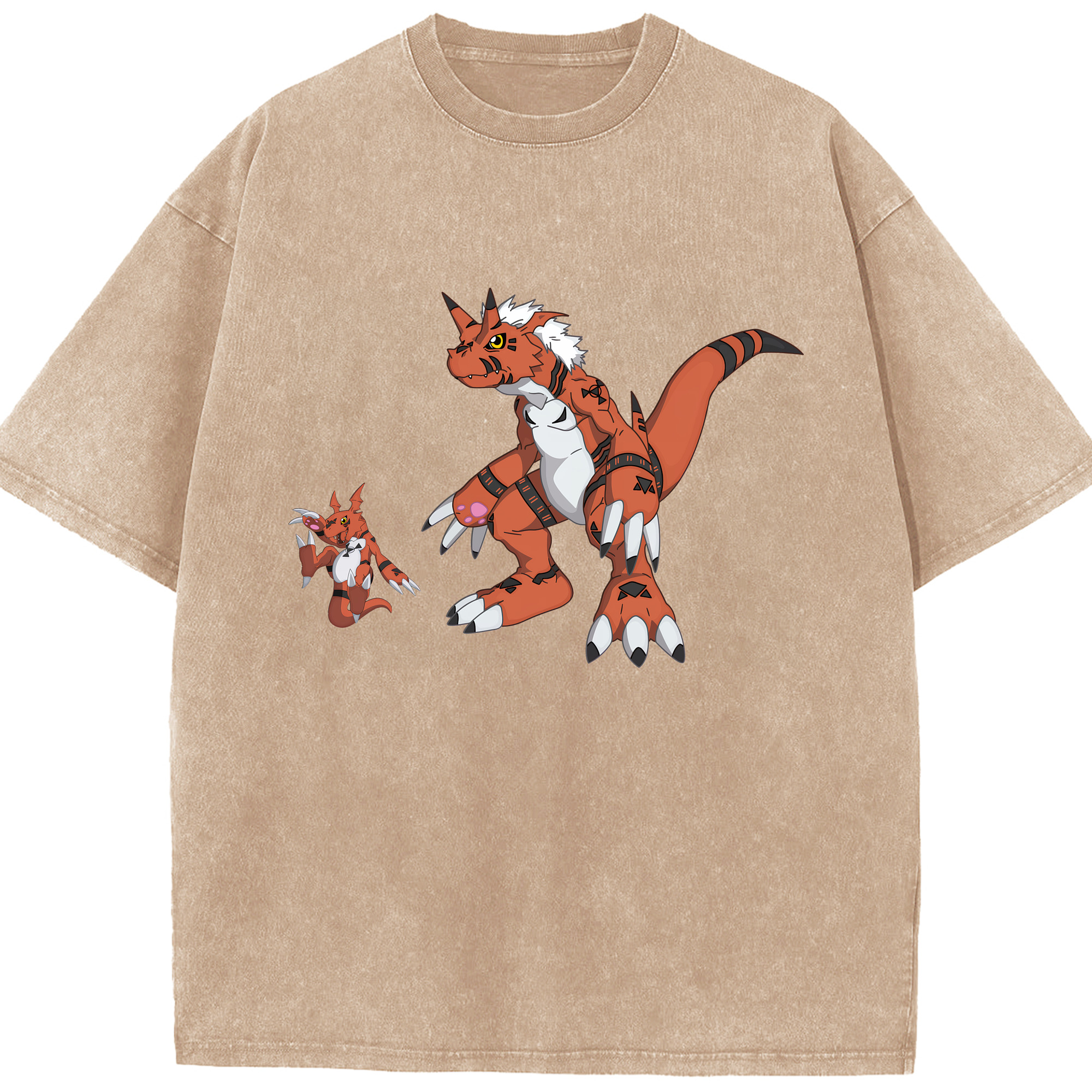 （画像用） Digimon デジタルモンスター/デジモン 綿100% ヴィンテージ風 半袖Tシャツ（フロントプリント）