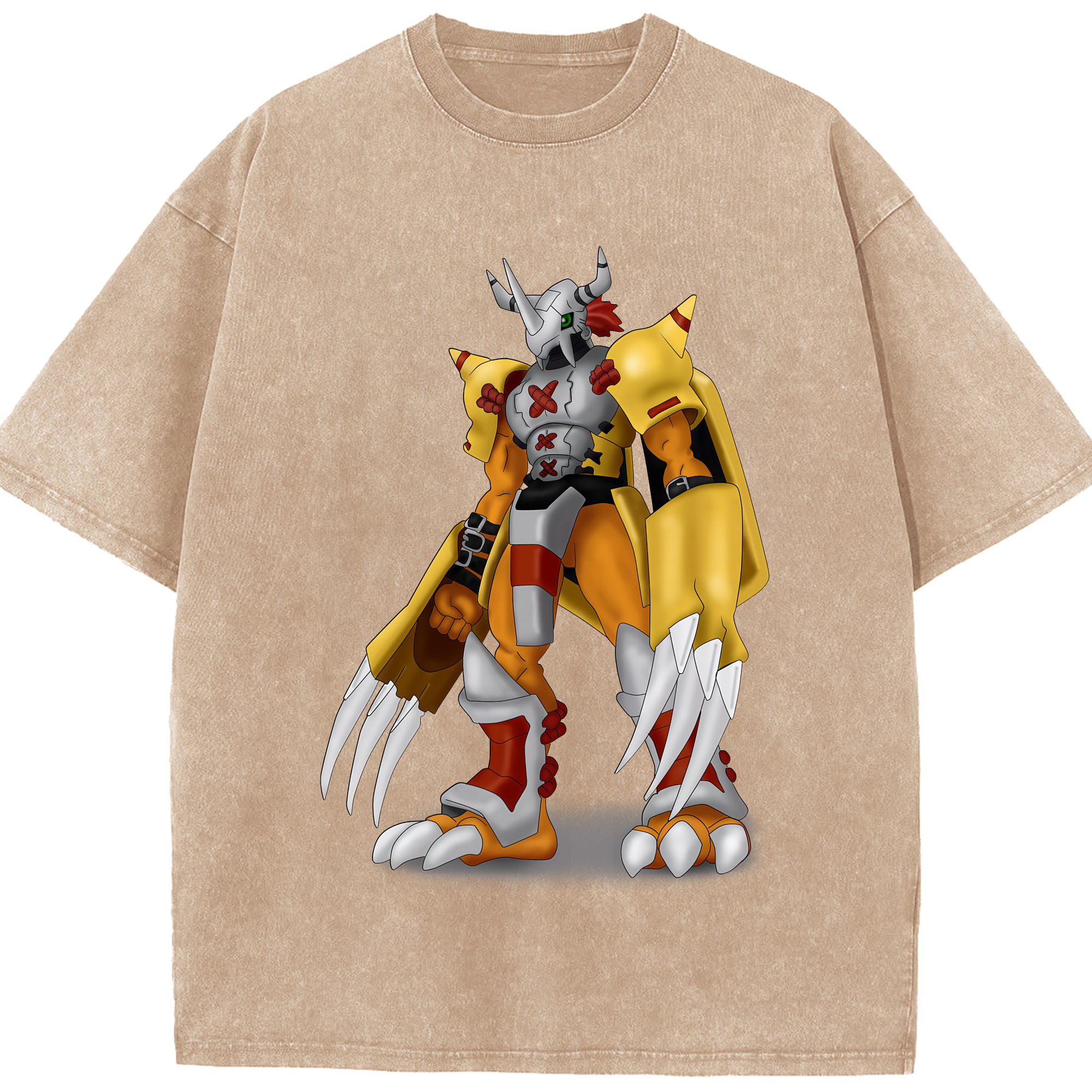 （画像用） Digimon デジタルモンスター/デジモン 綿100% ヴィンテージ風 半袖Tシャツ（フロントプリント）