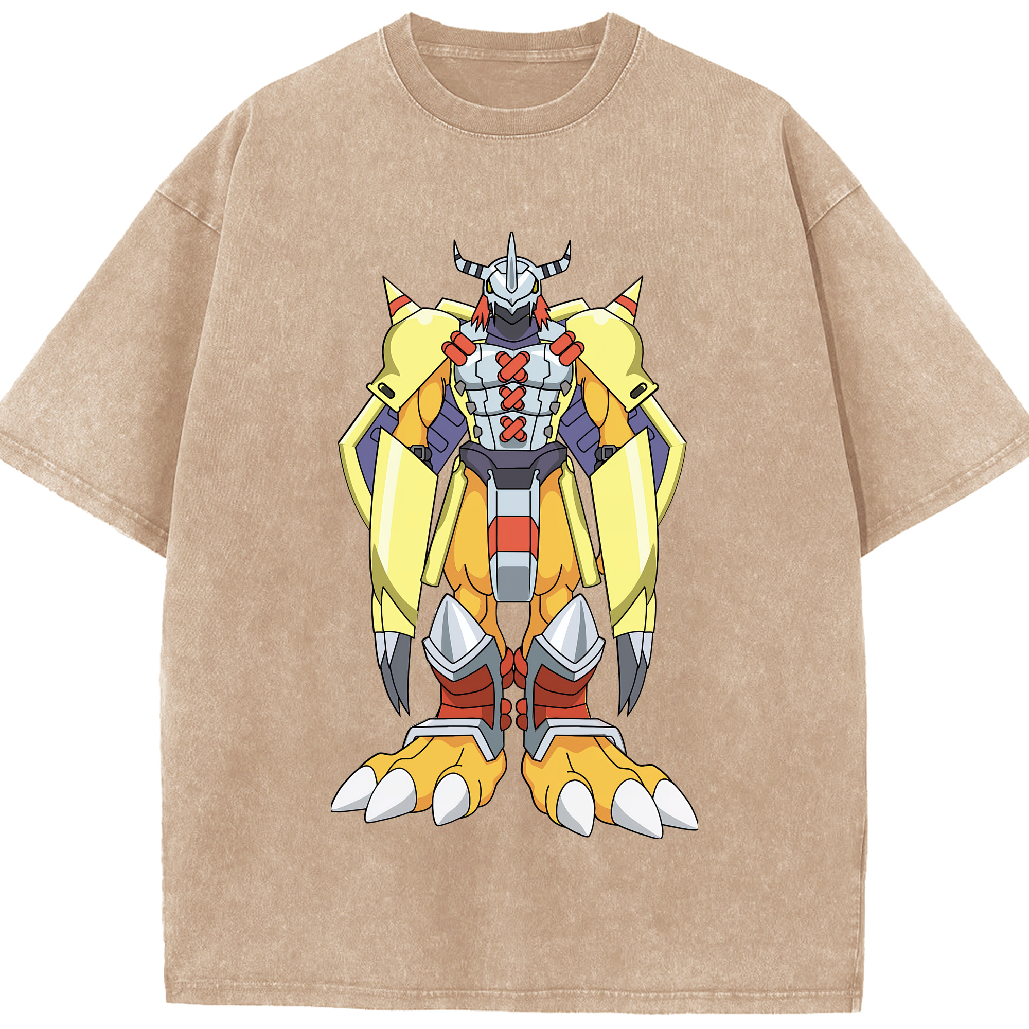 （画像用） Digimon デジタルモンスター/デジモン 綿100% ヴィンテージ風 半袖Tシャツ（フロントプリント）