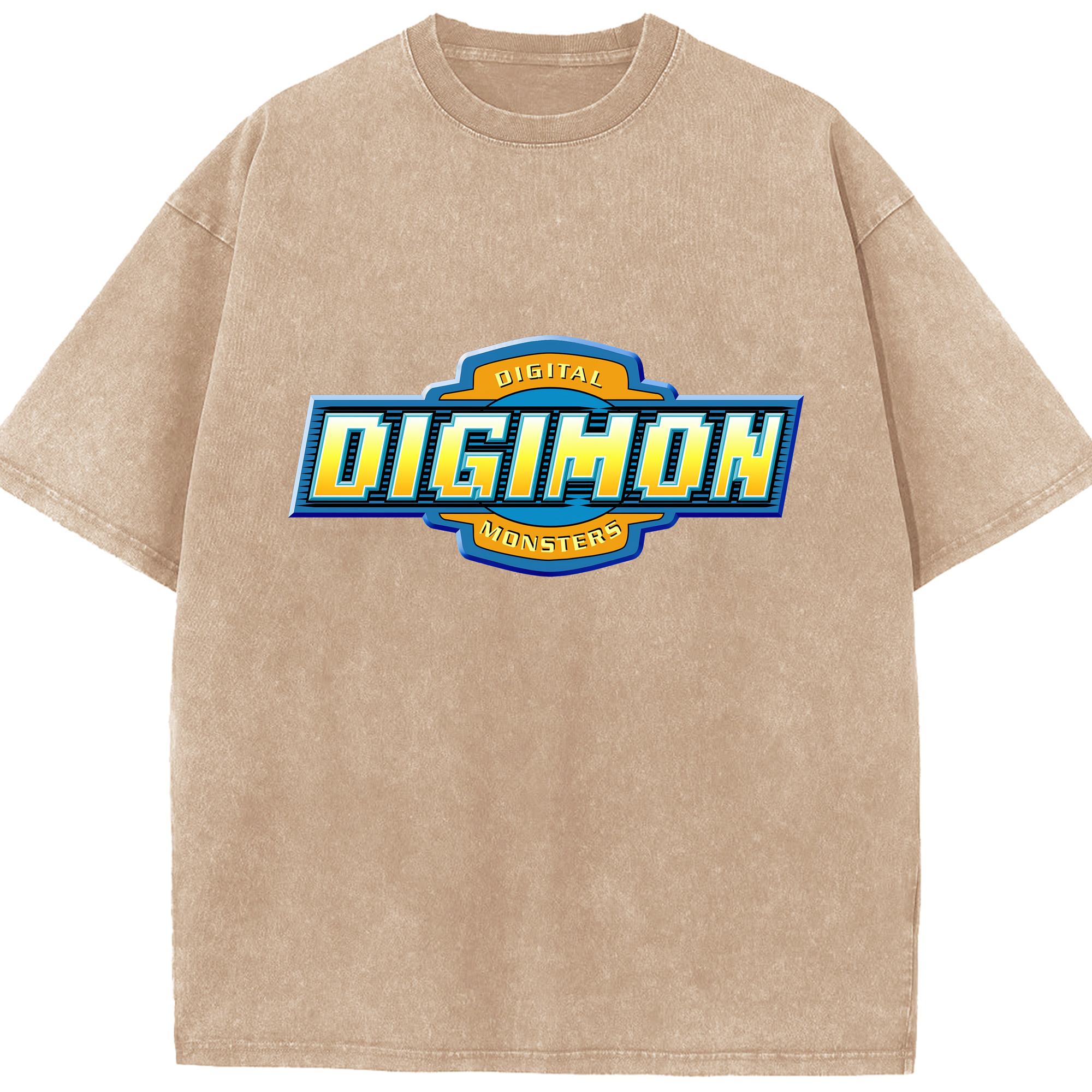 （画像用） Digimon デジタルモンスター/デジモン 綿100% ヴィンテージ風 半袖Tシャツ（フロントプリント）