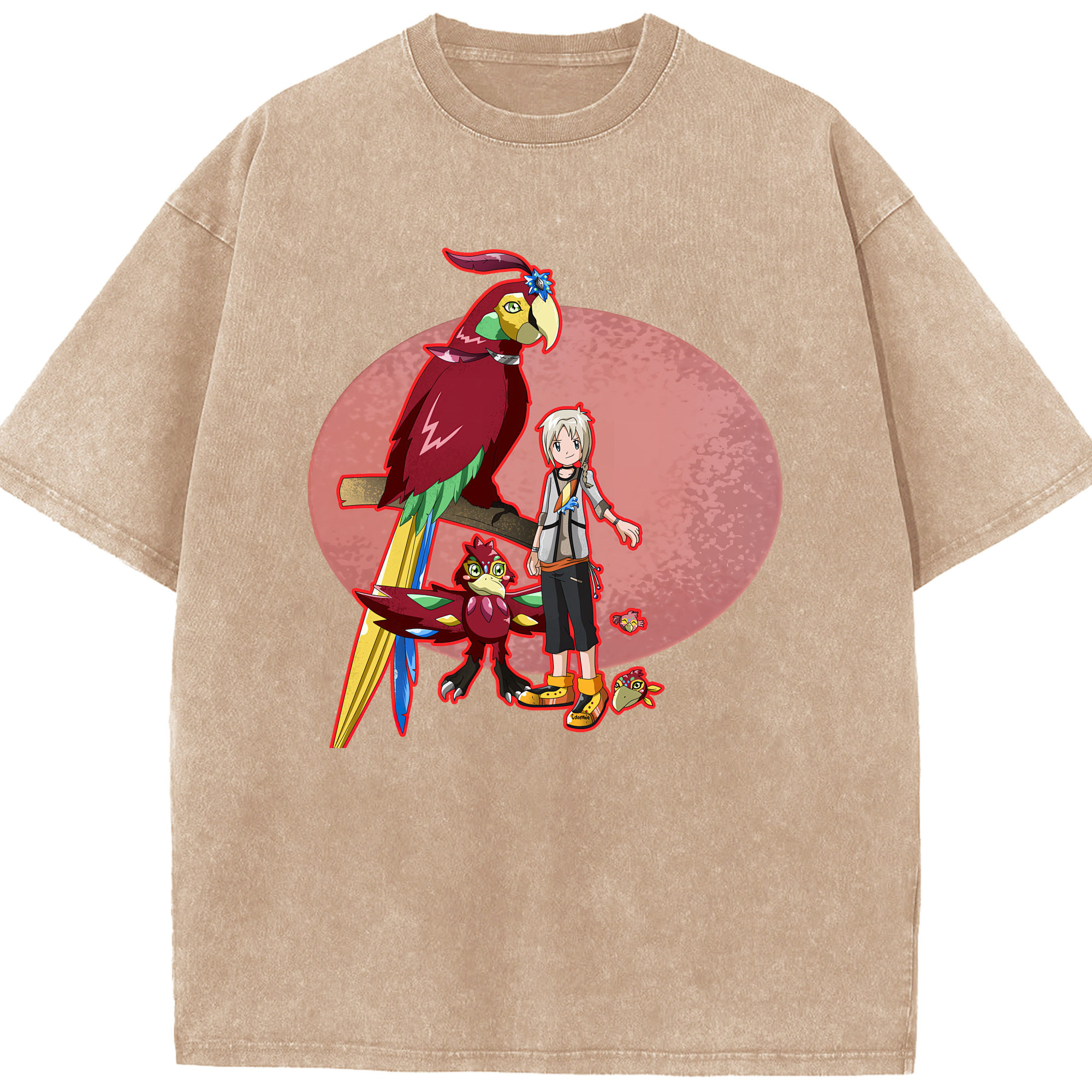 （画像用） Digimon デジタルモンスター/デジモン 綿100% ヴィンテージ風 半袖Tシャツ（フロントプリント）