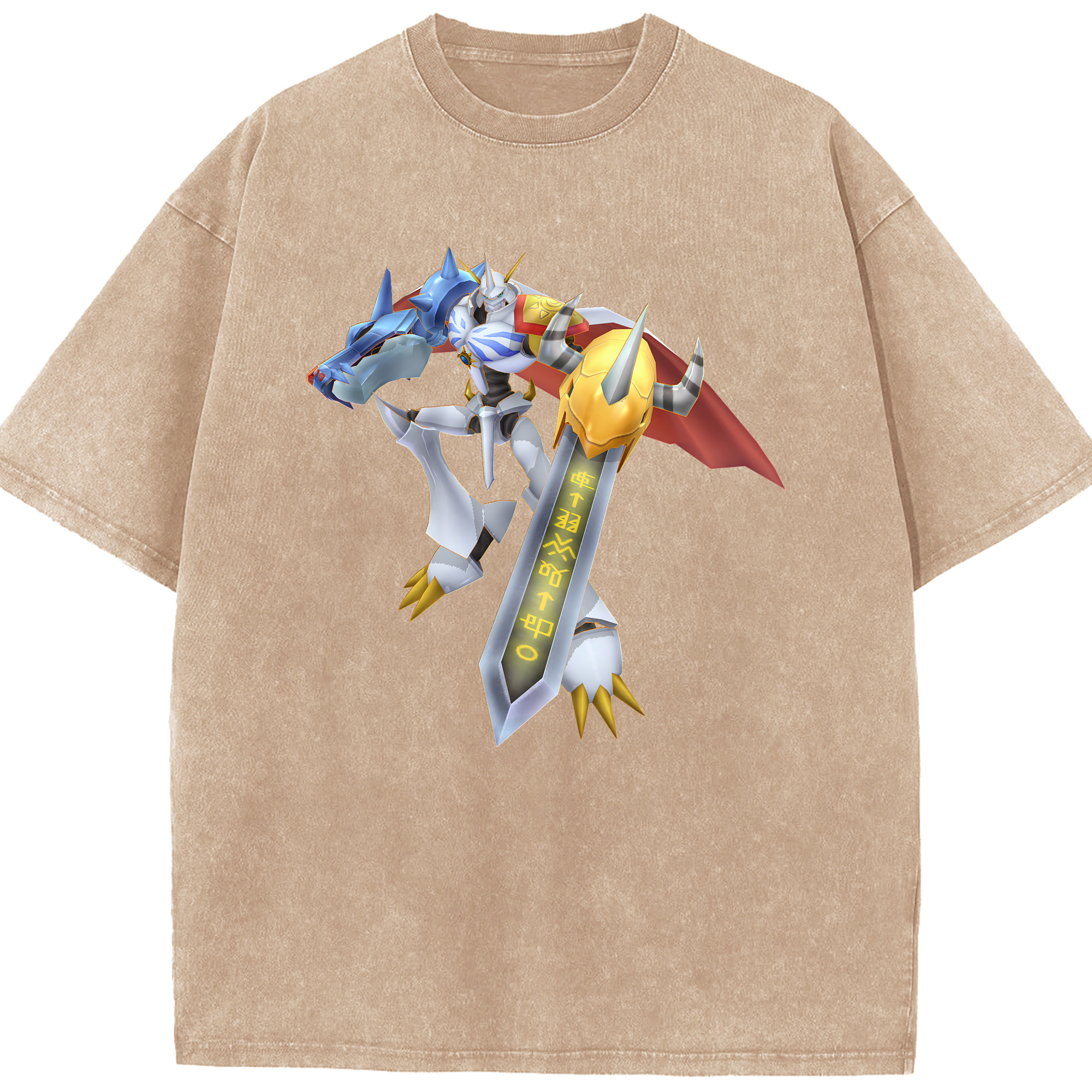 （画像用） Digimon デジタルモンスター/デジモン 綿100% ヴィンテージ風 半袖Tシャツ（フロントプリント）