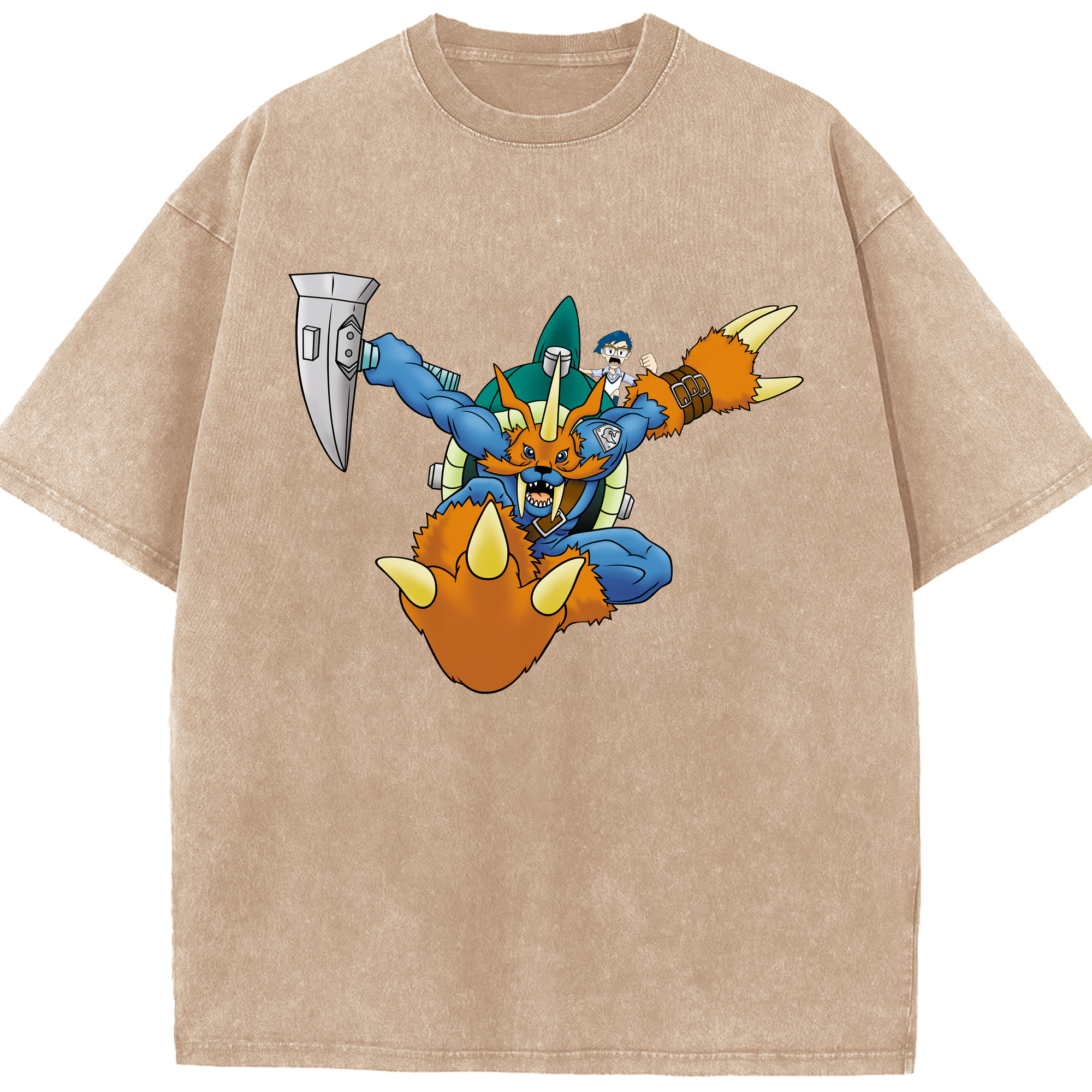 （画像用） Digimon デジタルモンスター/デジモン 綿100% ヴィンテージ風 半袖Tシャツ（フロントプリント）