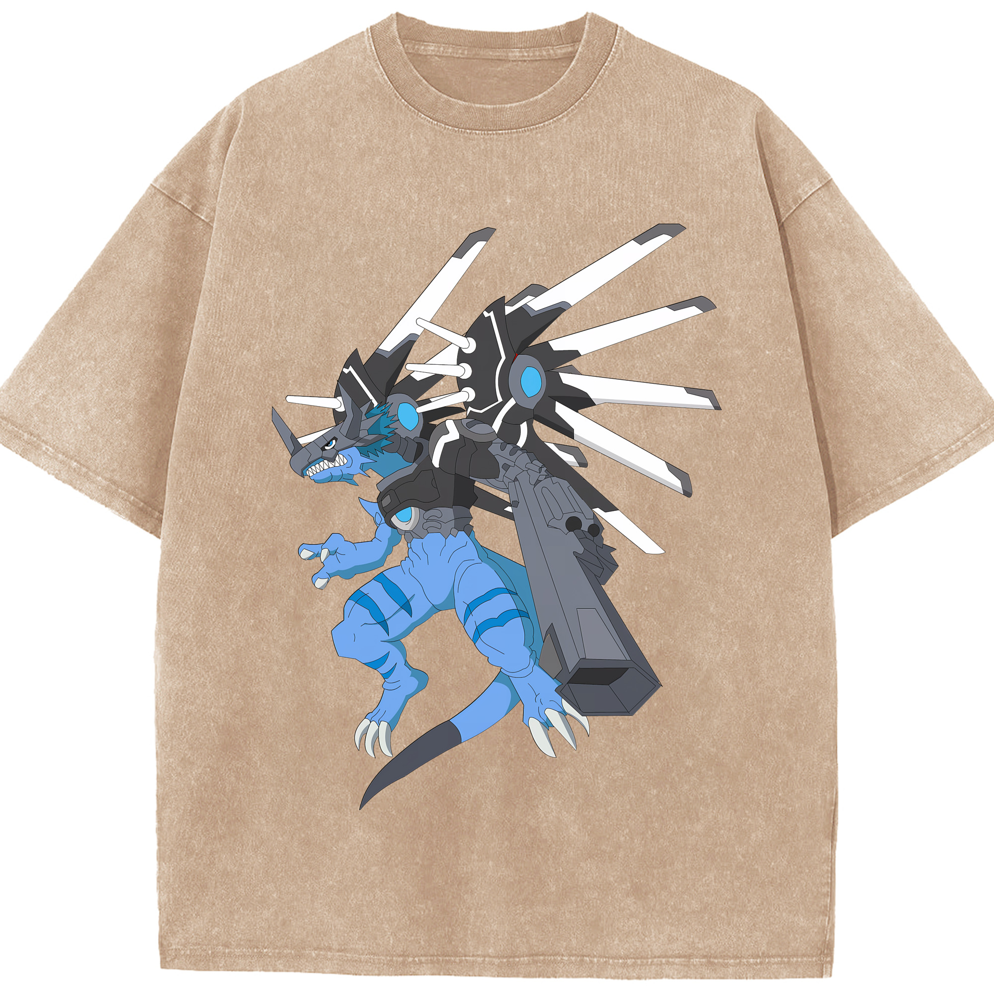 （画像用） Digimon デジタルモンスター/デジモン 綿100% ヴィンテージ風 半袖Tシャツ（フロントプリント）