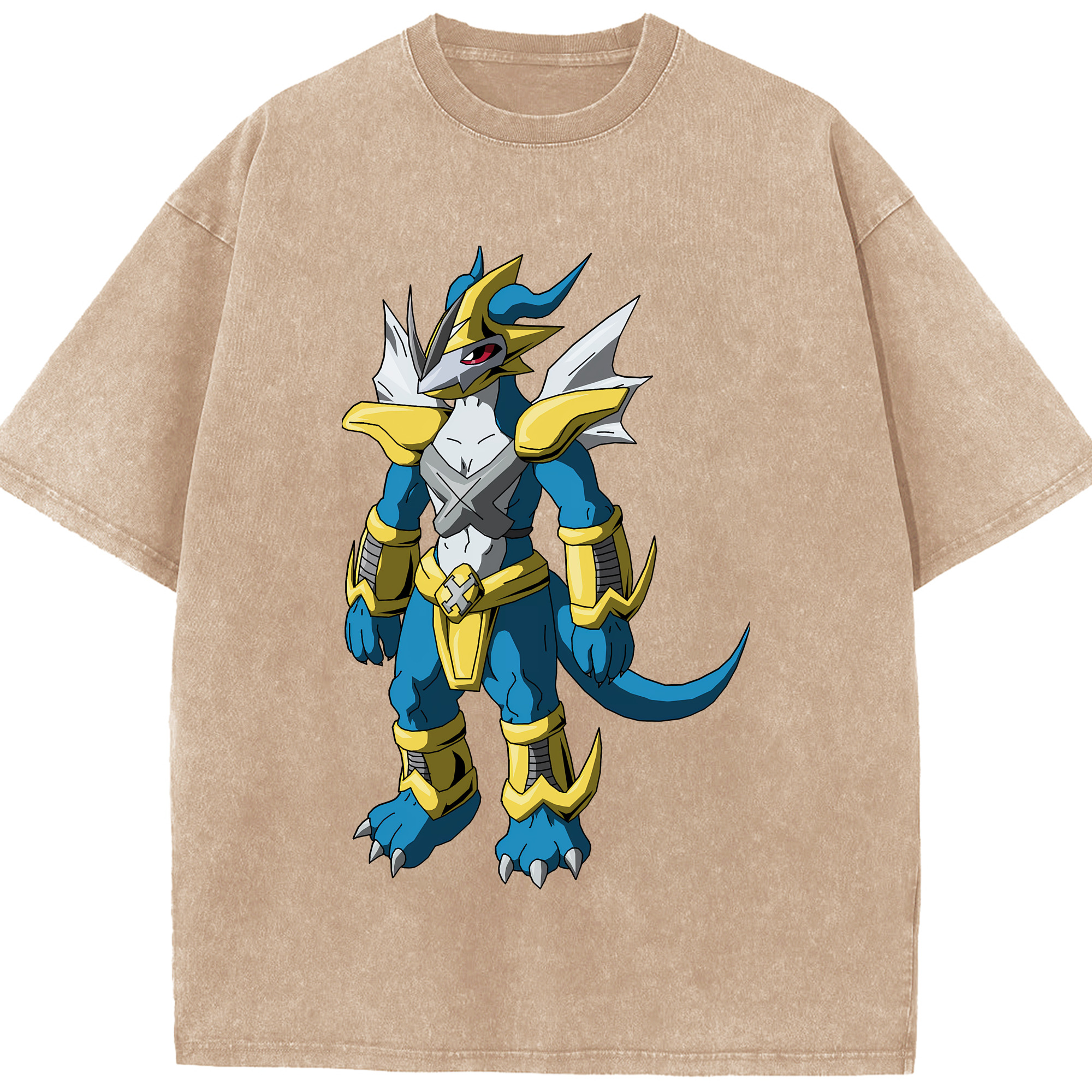 （画像用） Digimon デジタルモンスター/デジモン 綿100% ヴィンテージ風 半袖Tシャツ（フロントプリント）