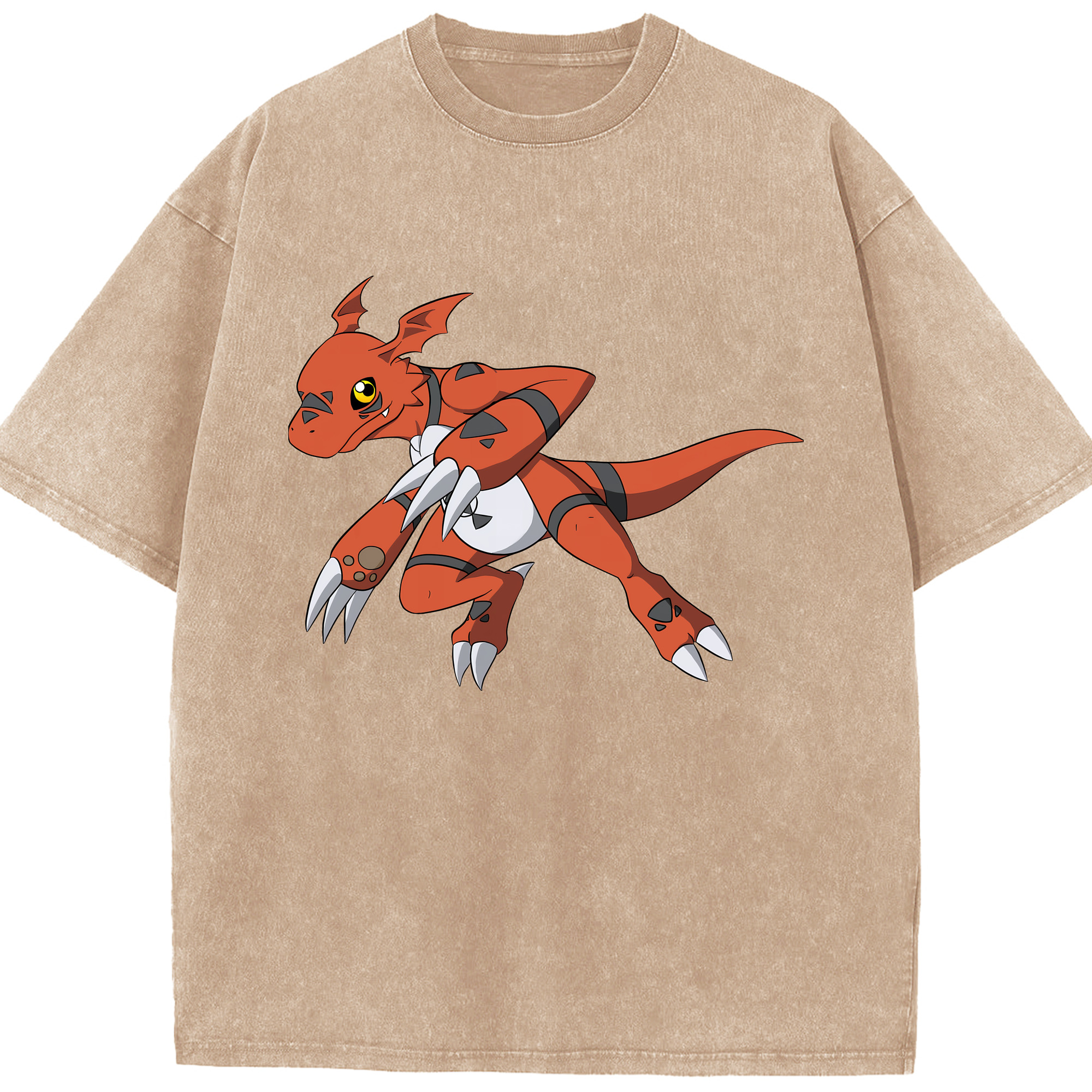 （画像用） Digimon デジタルモンスター/デジモン 綿100% ヴィンテージ風 半袖Tシャツ（フロントプリント）