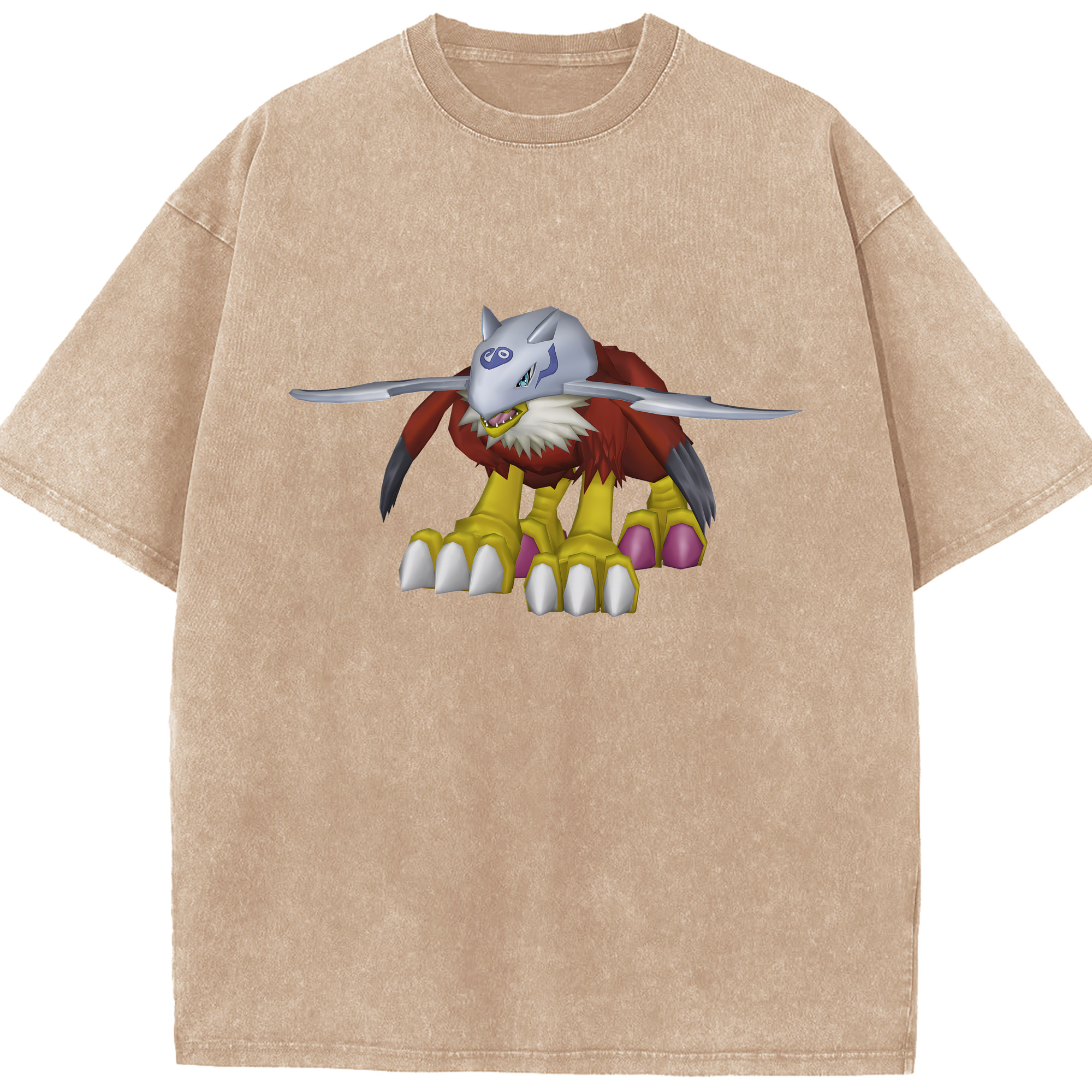 （画像用） Digimon デジタルモンスター/デジモン 綿100% ヴィンテージ風 半袖Tシャツ（フロントプリント）