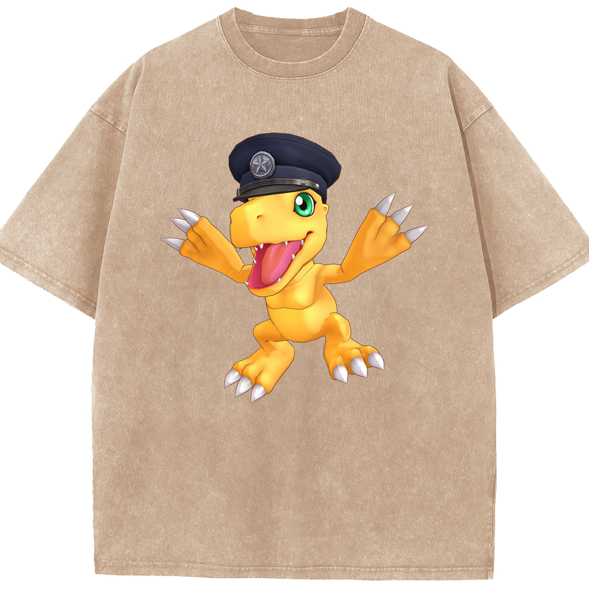 （画像用） Digimon デジタルモンスター/デジモン 綿100% ヴィンテージ風 半袖Tシャツ（フロントプリント）