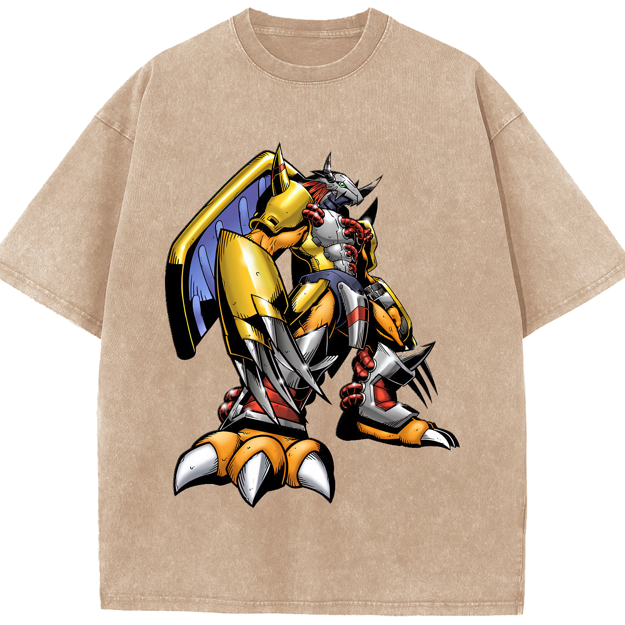 （画像用） Digimon デジタルモンスター/デジモン 綿100% ヴィンテージ風 半袖Tシャツ（フロントプリント）