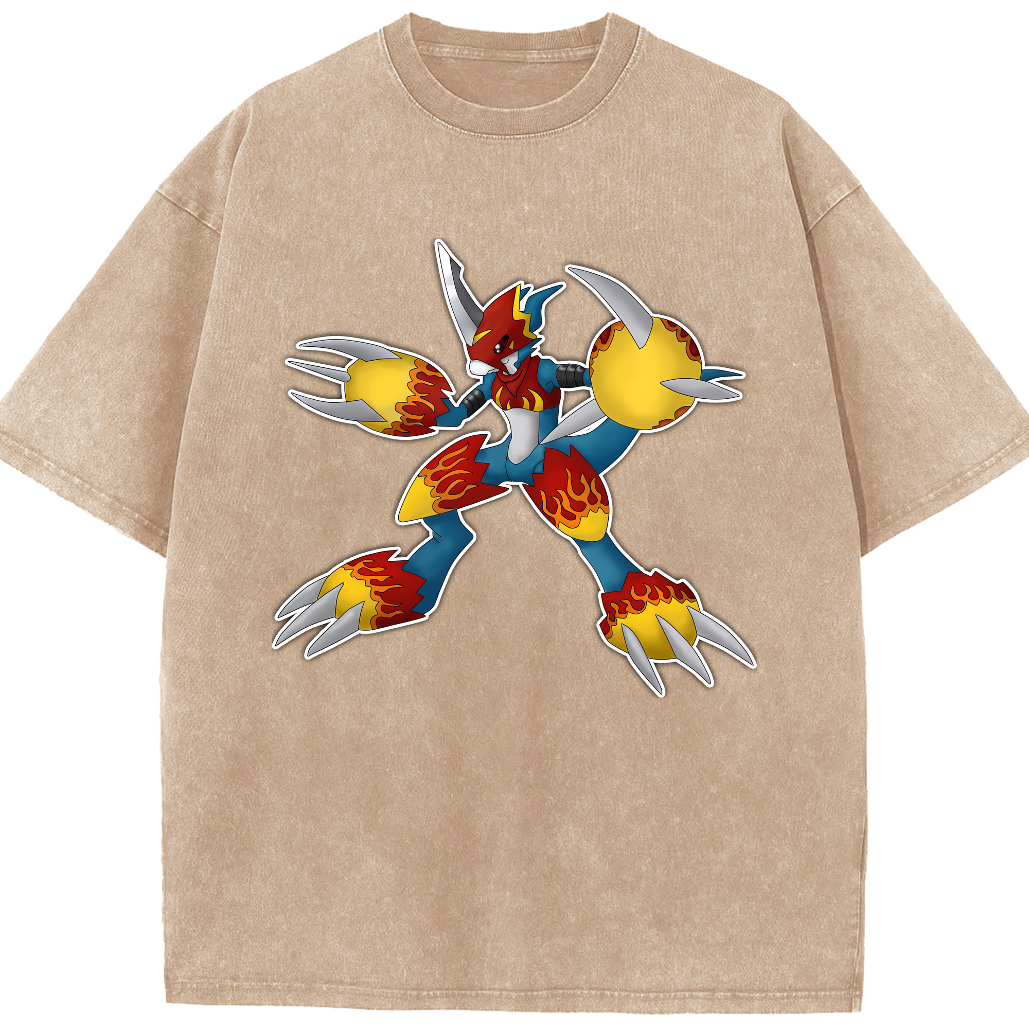 （画像用） Digimon デジタルモンスター/デジモン 綿100% ヴィンテージ風 半袖Tシャツ（フロントプリント）