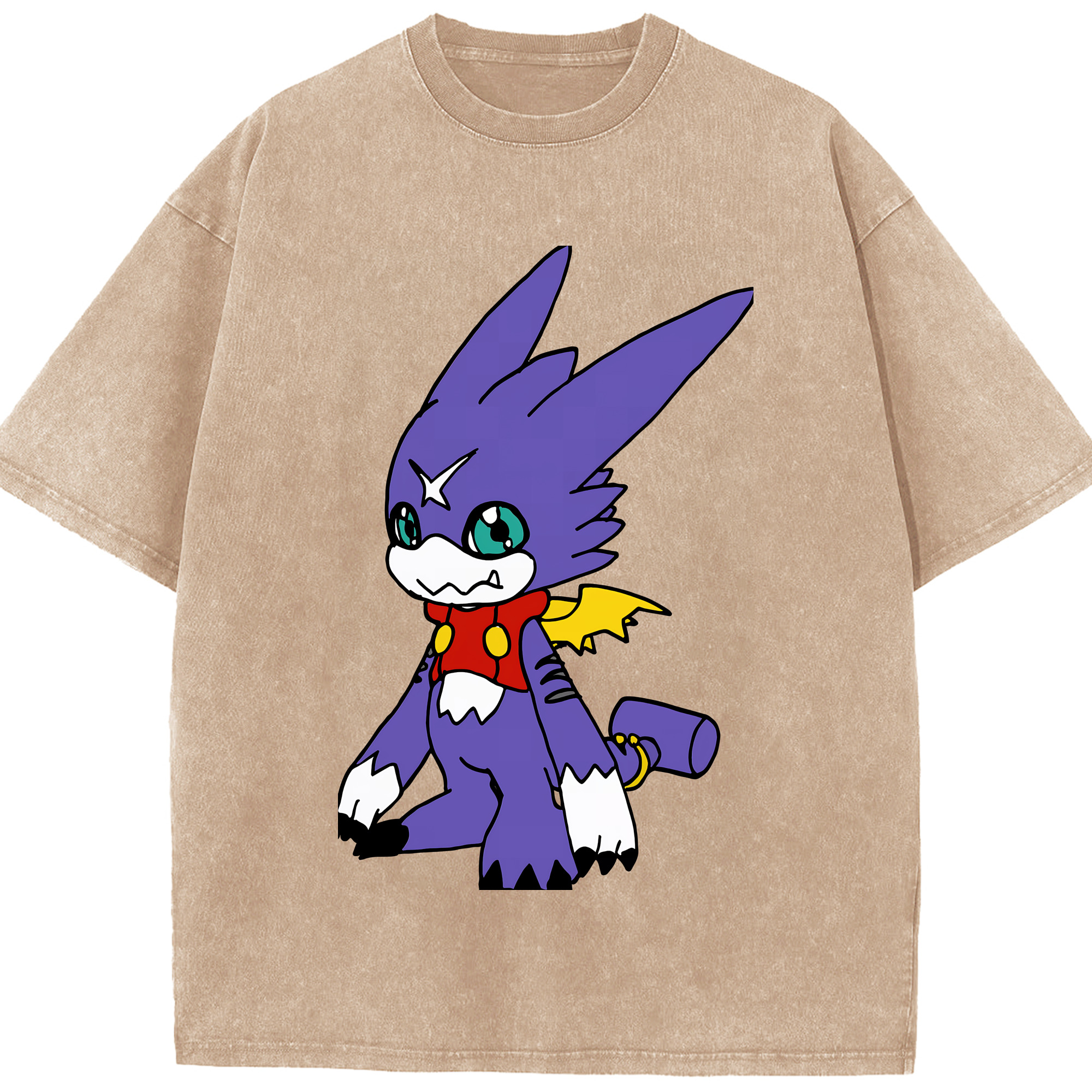 （画像用） Digimon デジタルモンスター/デジモン 綿100% ヴィンテージ風 半袖Tシャツ（フロントプリント）