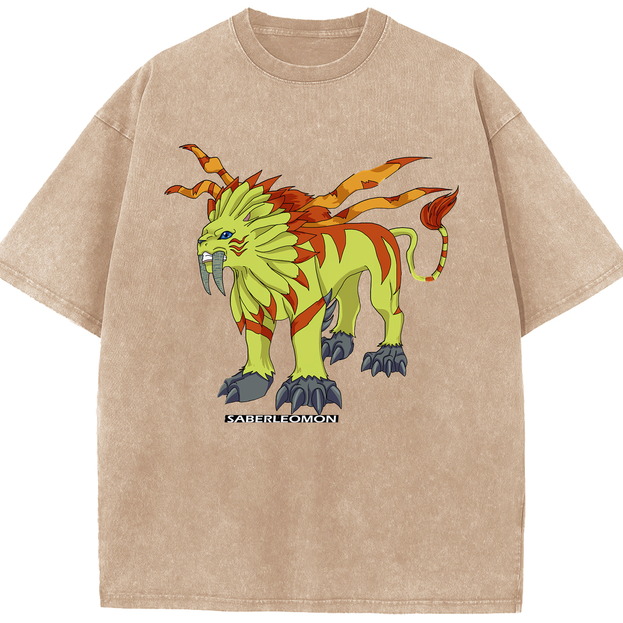 （画像用） Digimon デジタルモンスター/デジモン 綿100% ヴィンテージ風 半袖Tシャツ（フロントプリント）