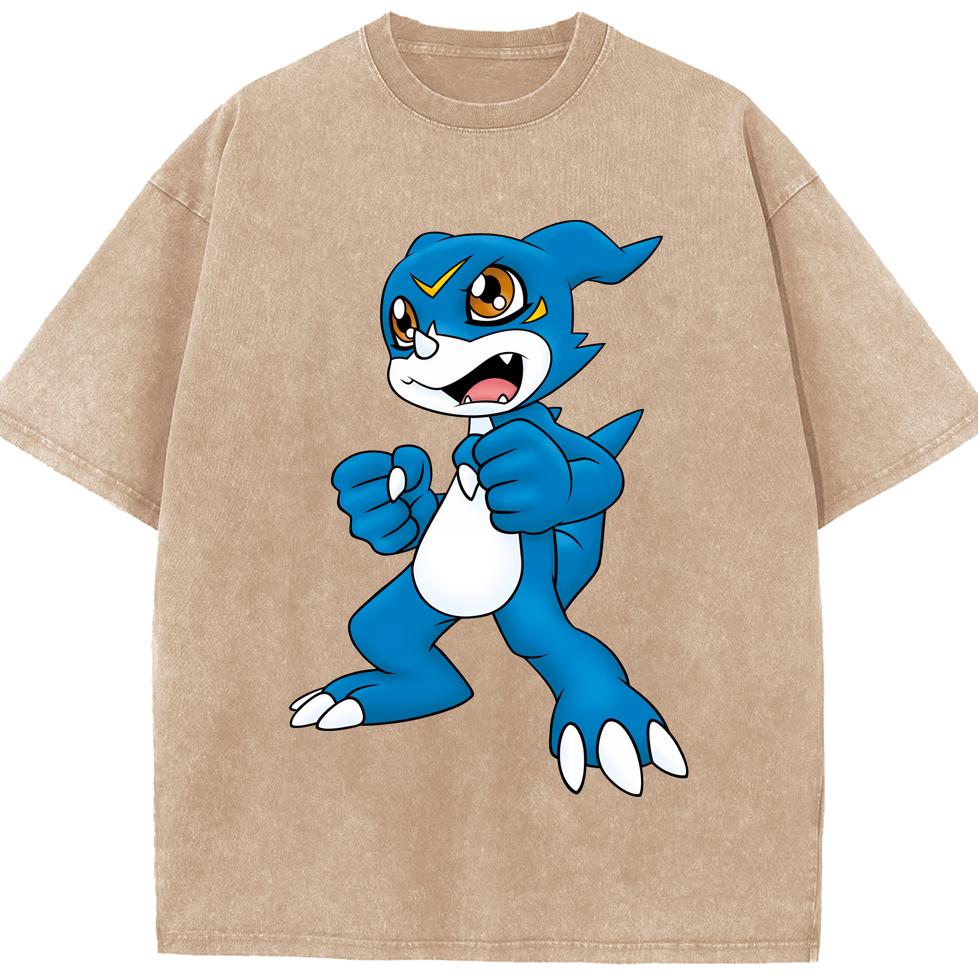 （画像用） Digimon デジタルモンスター/デジモン 綿100% ヴィンテージ風 半袖Tシャツ（フロントプリント）
