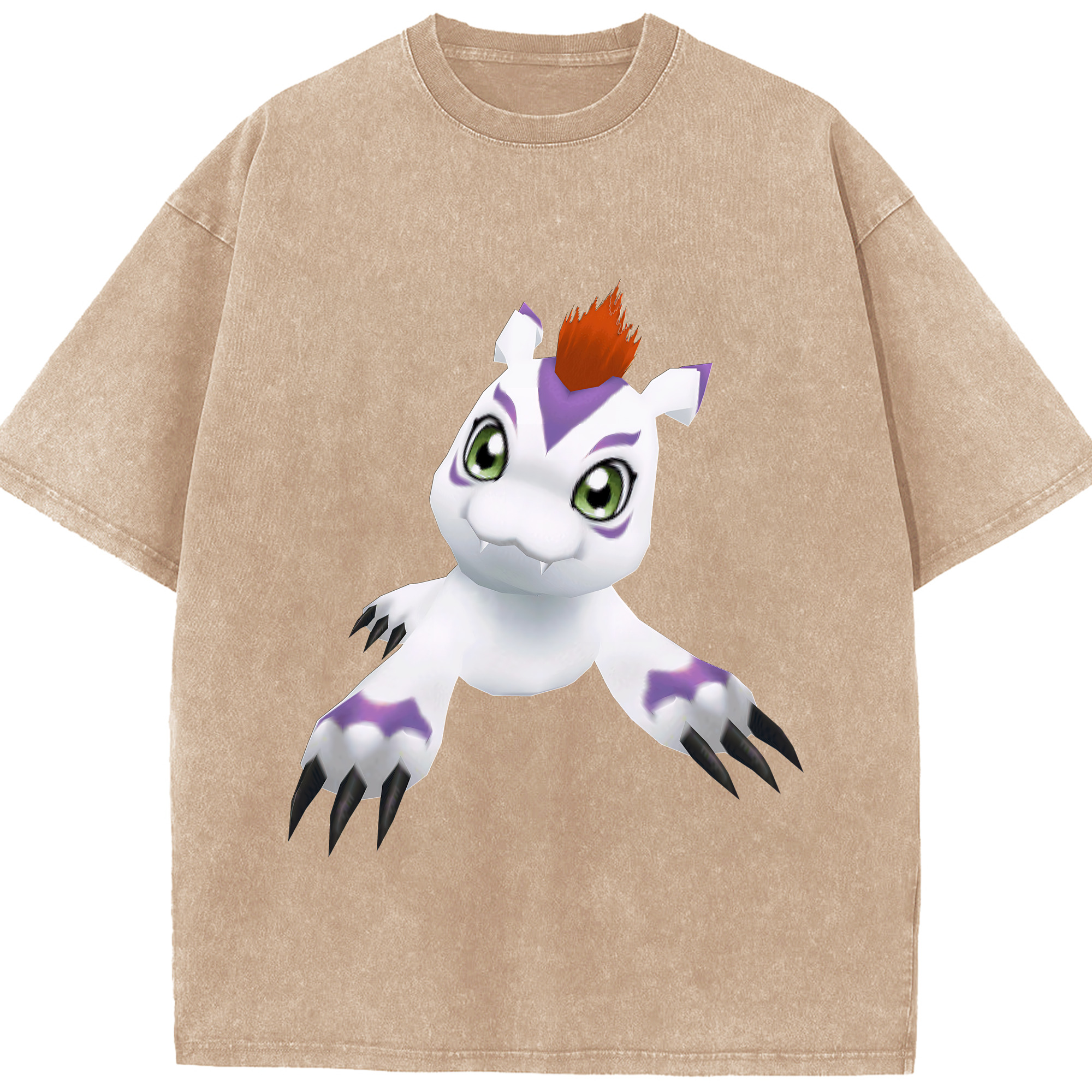 （画像用） Digimon デジタルモンスター/デジモン 綿100% ヴィンテージ風 半袖Tシャツ（フロントプリント）