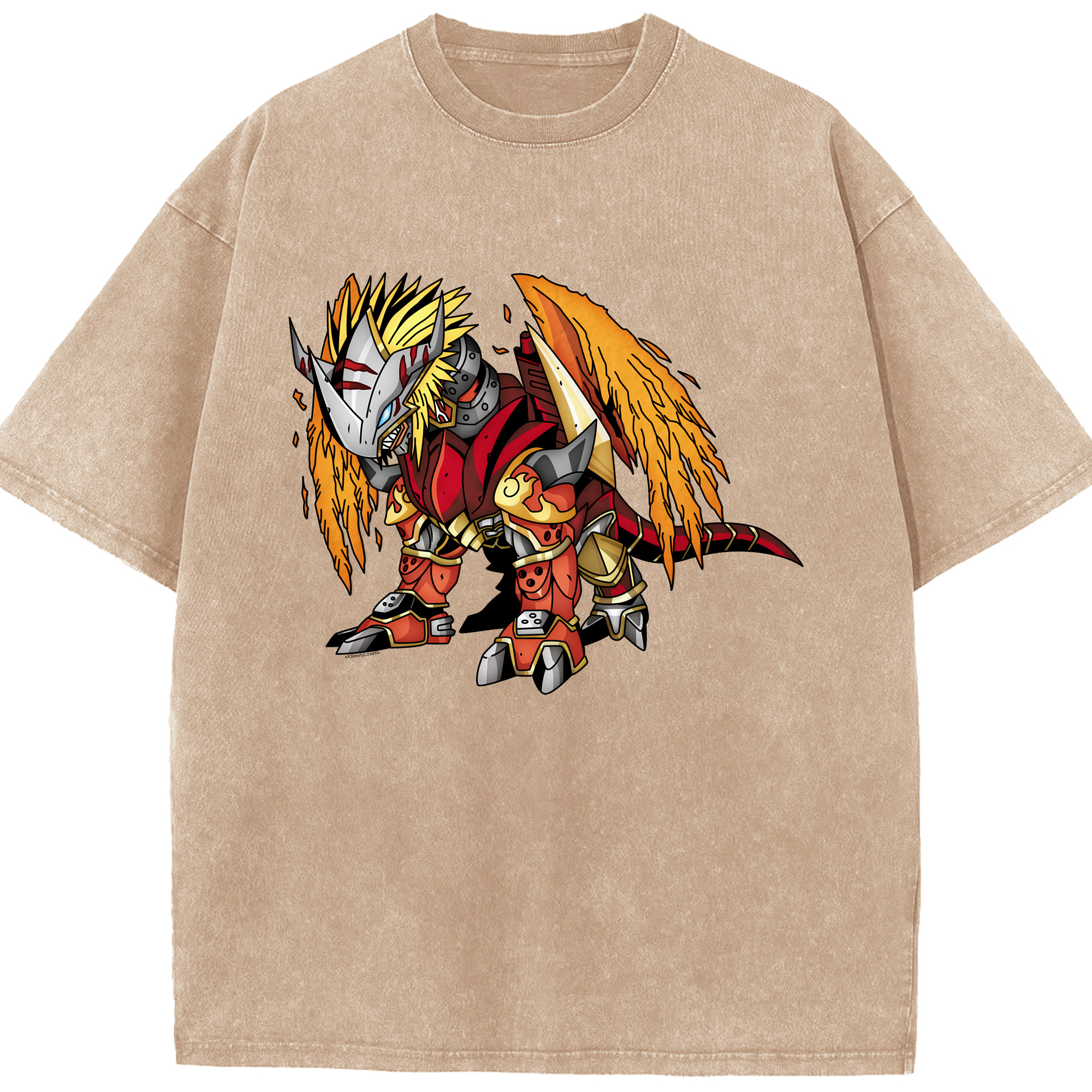 （画像用） Digimon デジタルモンスター/デジモン 綿100% ヴィンテージ風 半袖Tシャツ（フロントプリント）