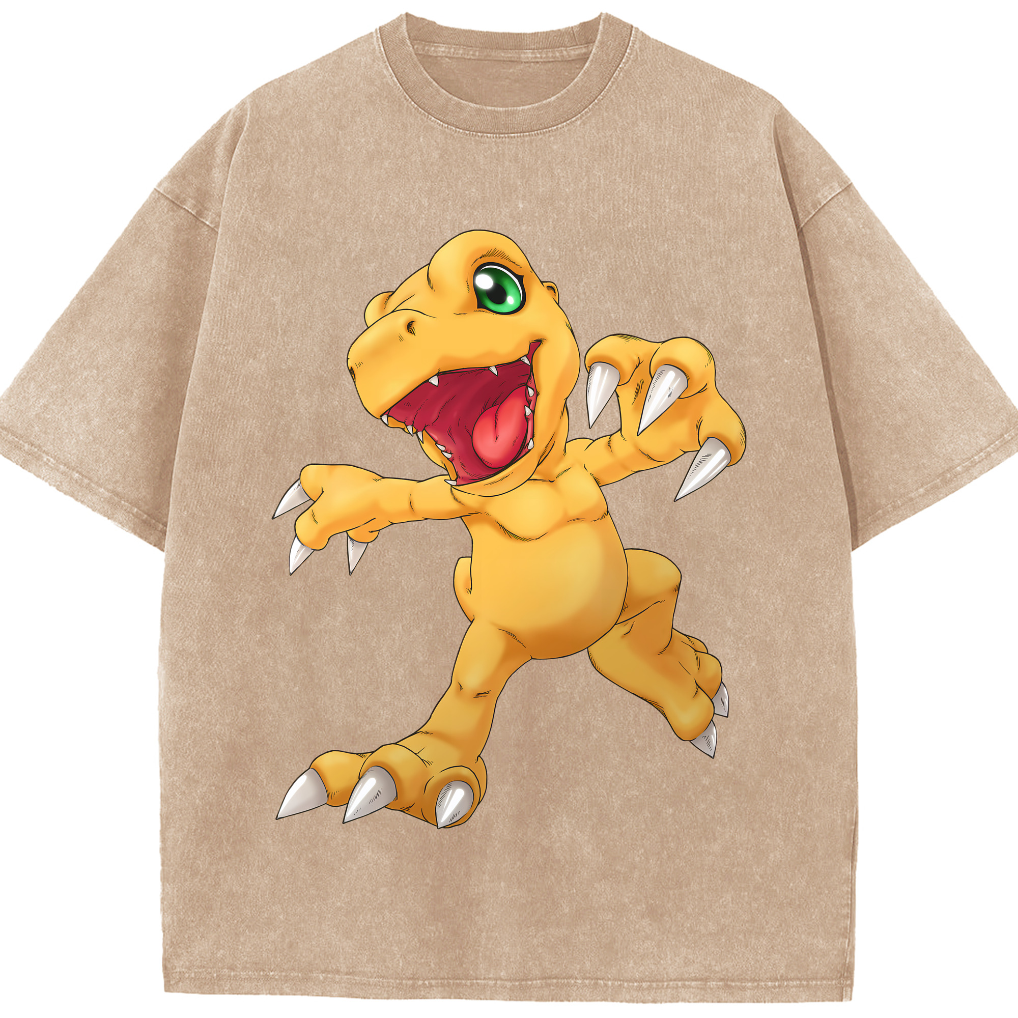 （画像用） Digimon デジタルモンスター/デジモン 綿100% ヴィンテージ風 半袖Tシャツ（フロントプリント）