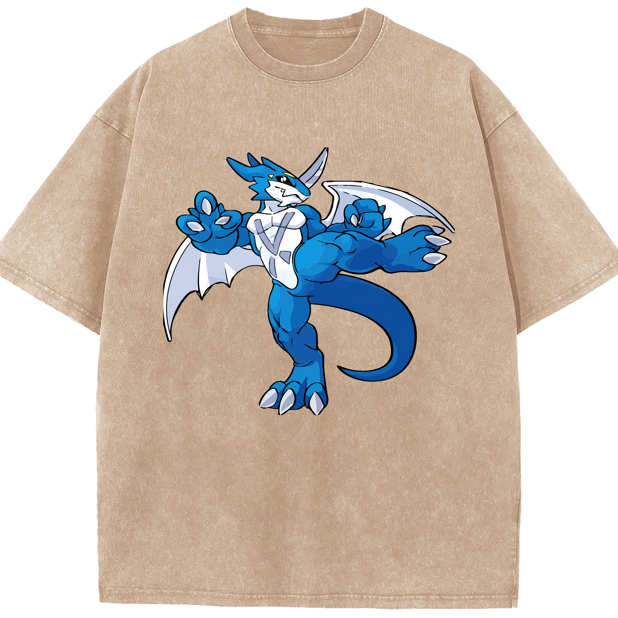 （画像用） Digimon デジタルモンスター/デジモン 綿100% ヴィンテージ風 半袖Tシャツ（フロントプリント）