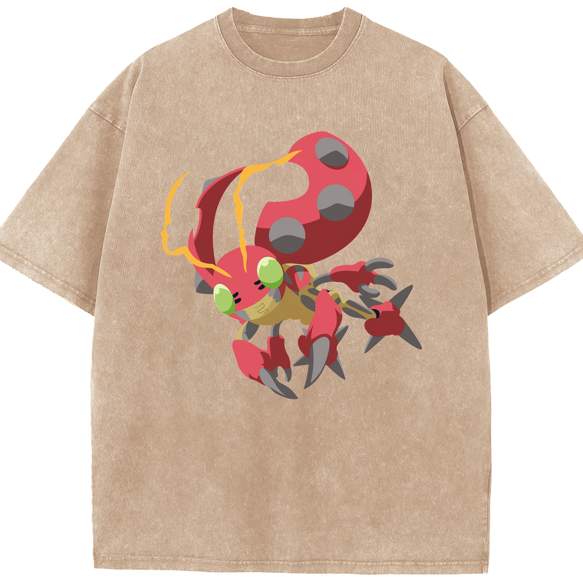 （画像用） Digimon デジタルモンスター/デジモン 綿100% ヴィンテージ風 半袖Tシャツ（フロントプリント）