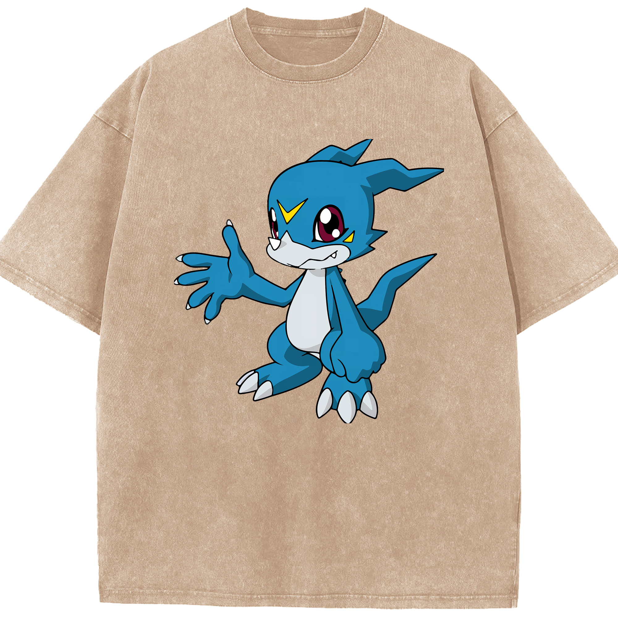 （画像用） Digimon デジタルモンスター/デジモン 綿100% ヴィンテージ風 半袖Tシャツ（フロントプリント）