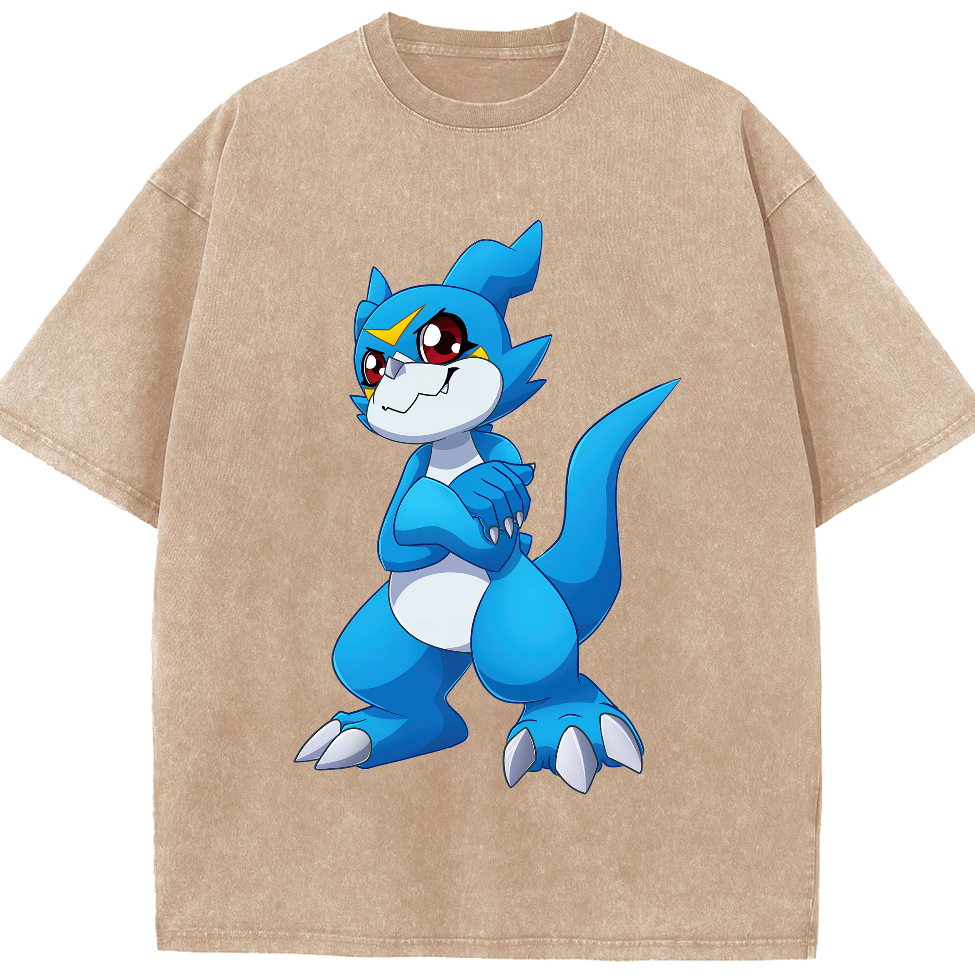 （画像用） Digimon デジタルモンスター/デジモン 綿100% ヴィンテージ風 半袖Tシャツ（フロントプリント）