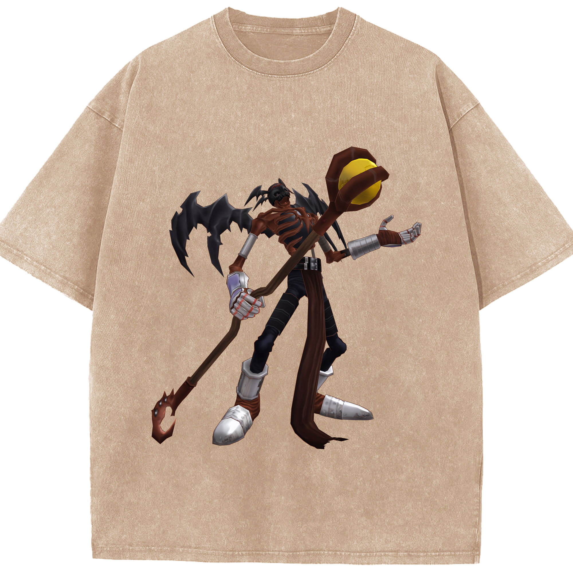 （画像用） Digimon デジタルモンスター/デジモン 綿100% ヴィンテージ風 半袖Tシャツ（フロントプリント）