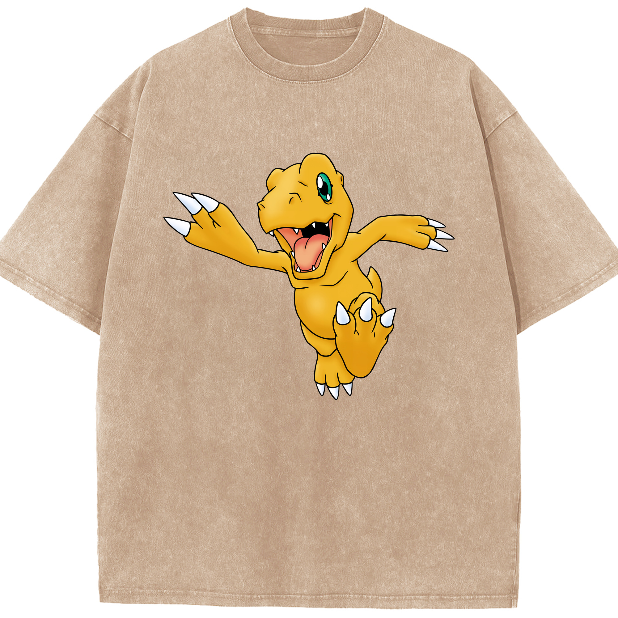 （画像用） Digimon デジタルモンスター/デジモン 綿100% ヴィンテージ風 半袖Tシャツ（フロントプリント）