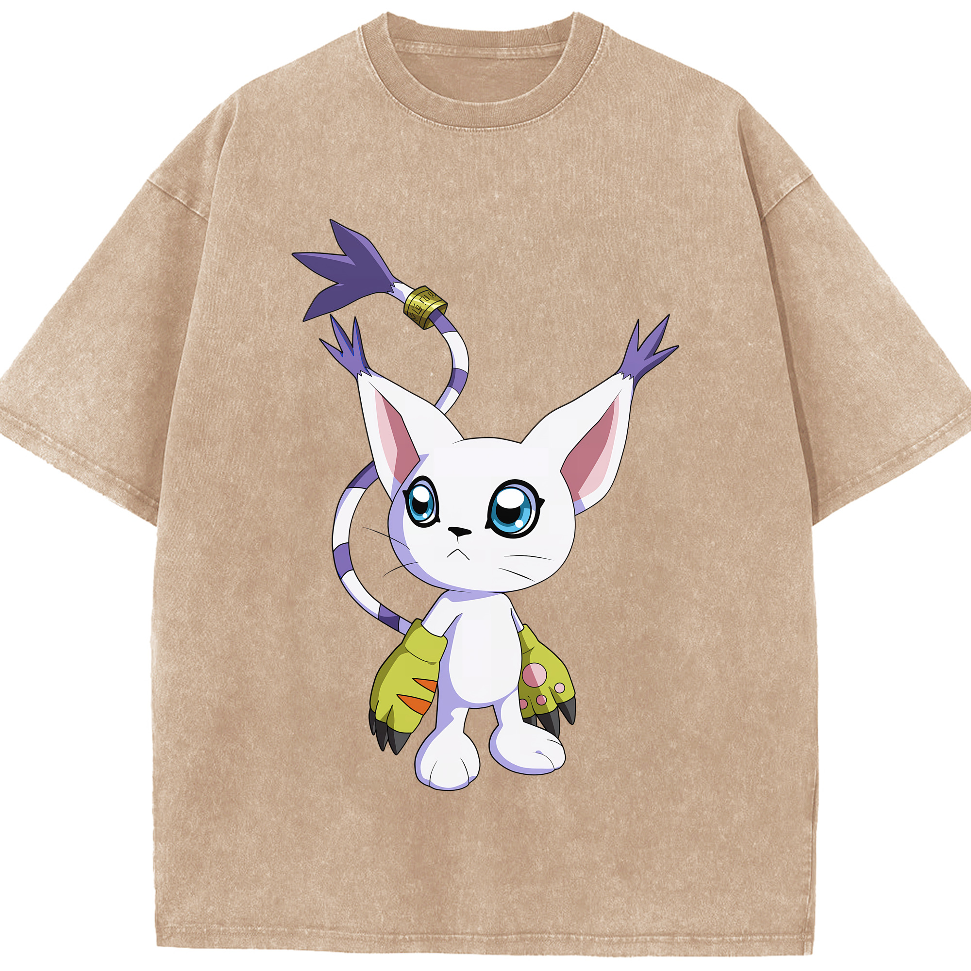 （画像用） Digimon デジタルモンスター/デジモン 綿100% ヴィンテージ風 半袖Tシャツ（フロントプリント）