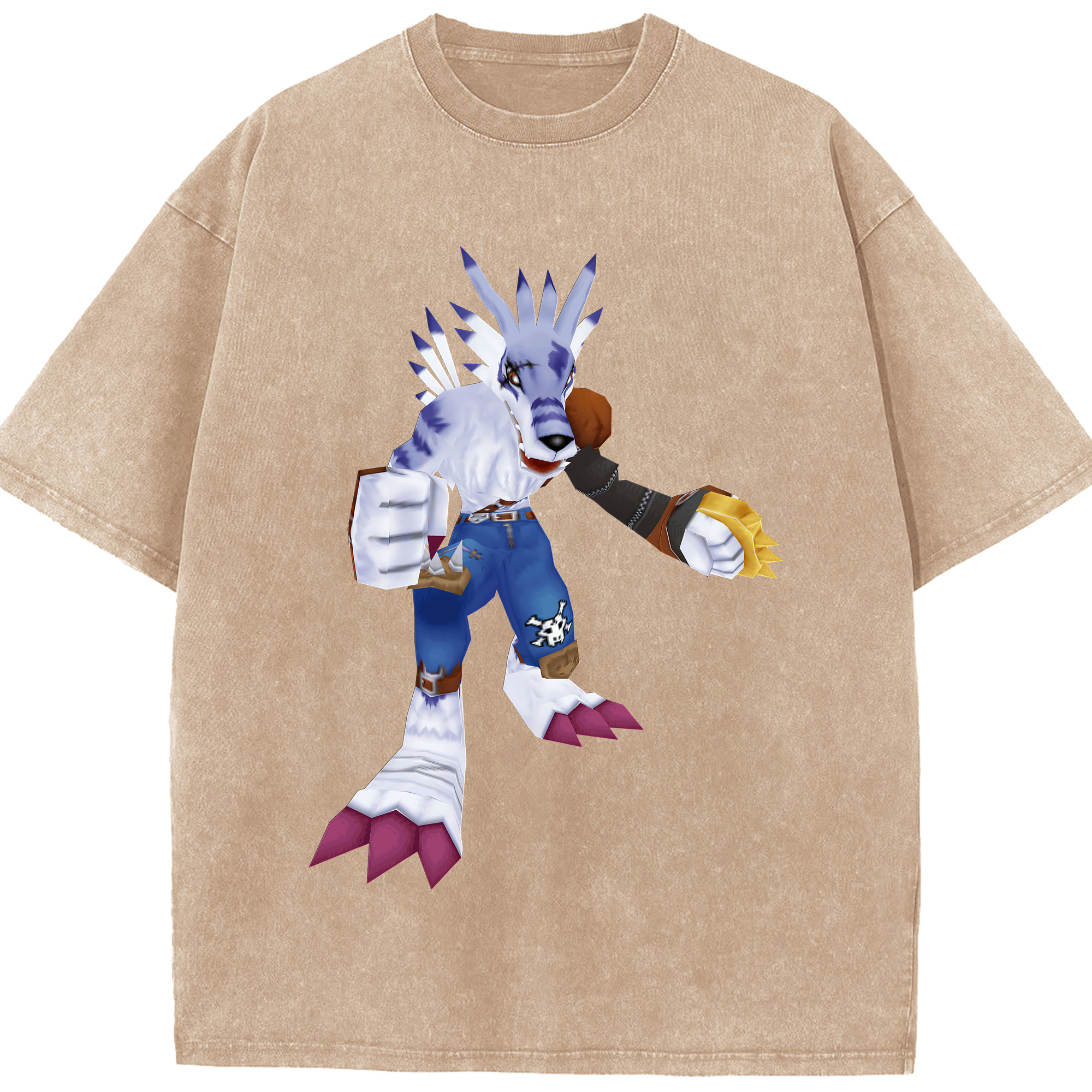 （画像用） Digimon デジタルモンスター/デジモン 綿100% ヴィンテージ風 半袖Tシャツ（フロントプリント）
