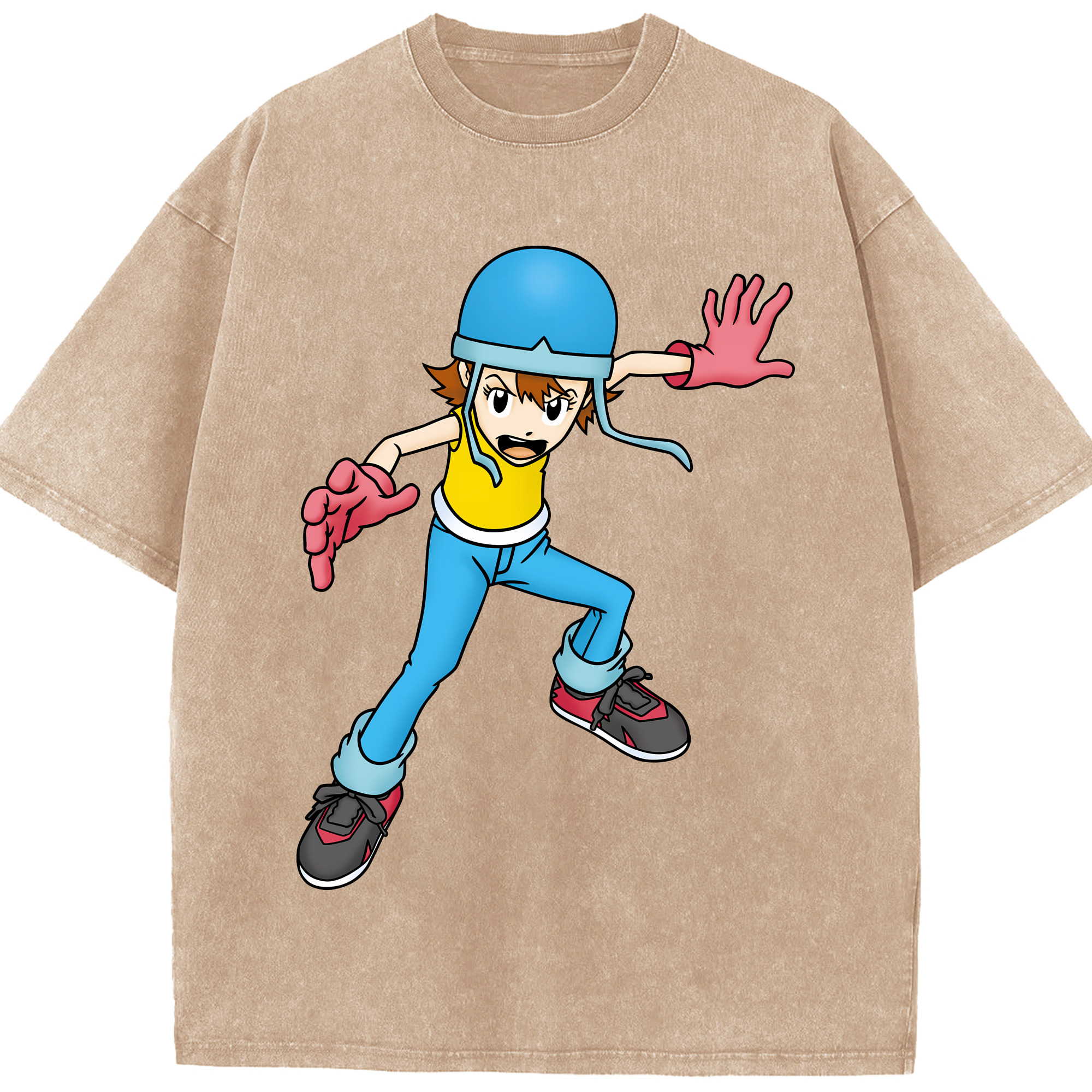 （画像用） Digimon デジタルモンスター/デジモン 綿100% ヴィンテージ風 半袖Tシャツ（フロントプリント）