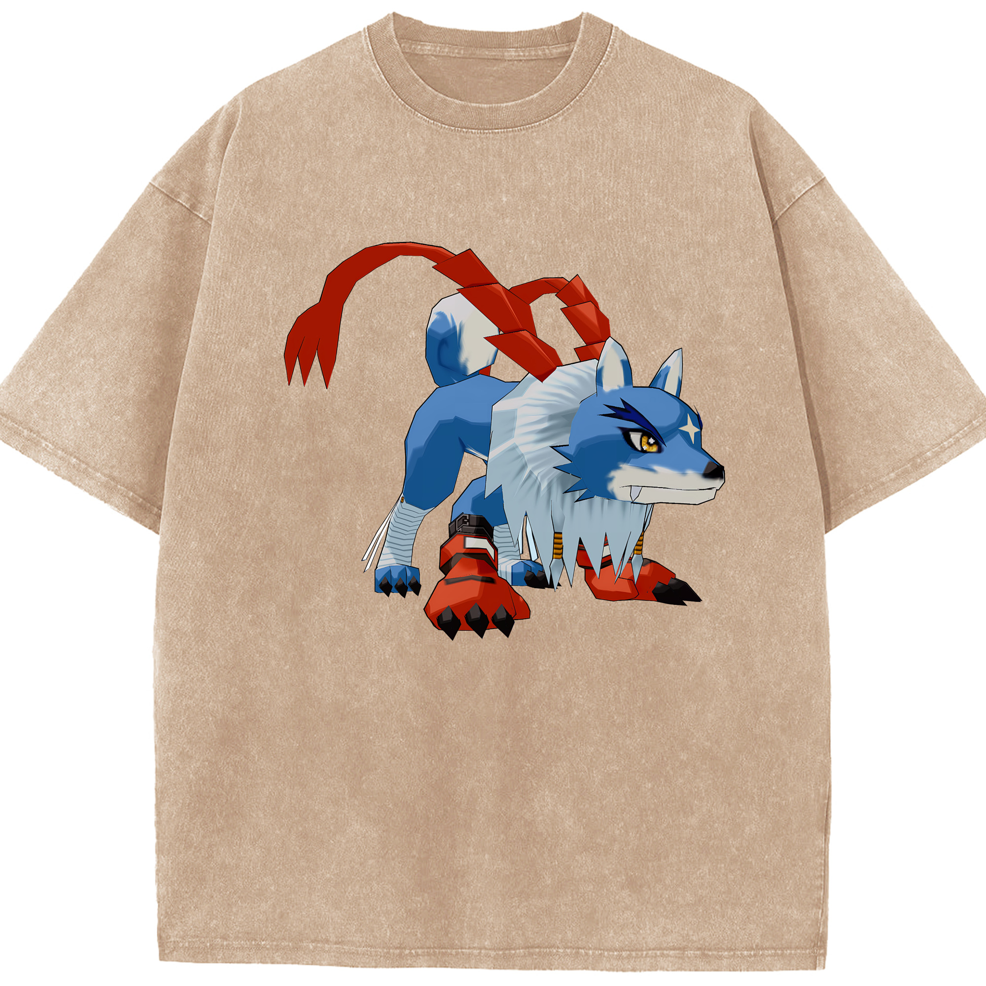 （画像用） Digimon デジタルモンスター/デジモン 綿100% ヴィンテージ風 半袖Tシャツ（フロントプリント）