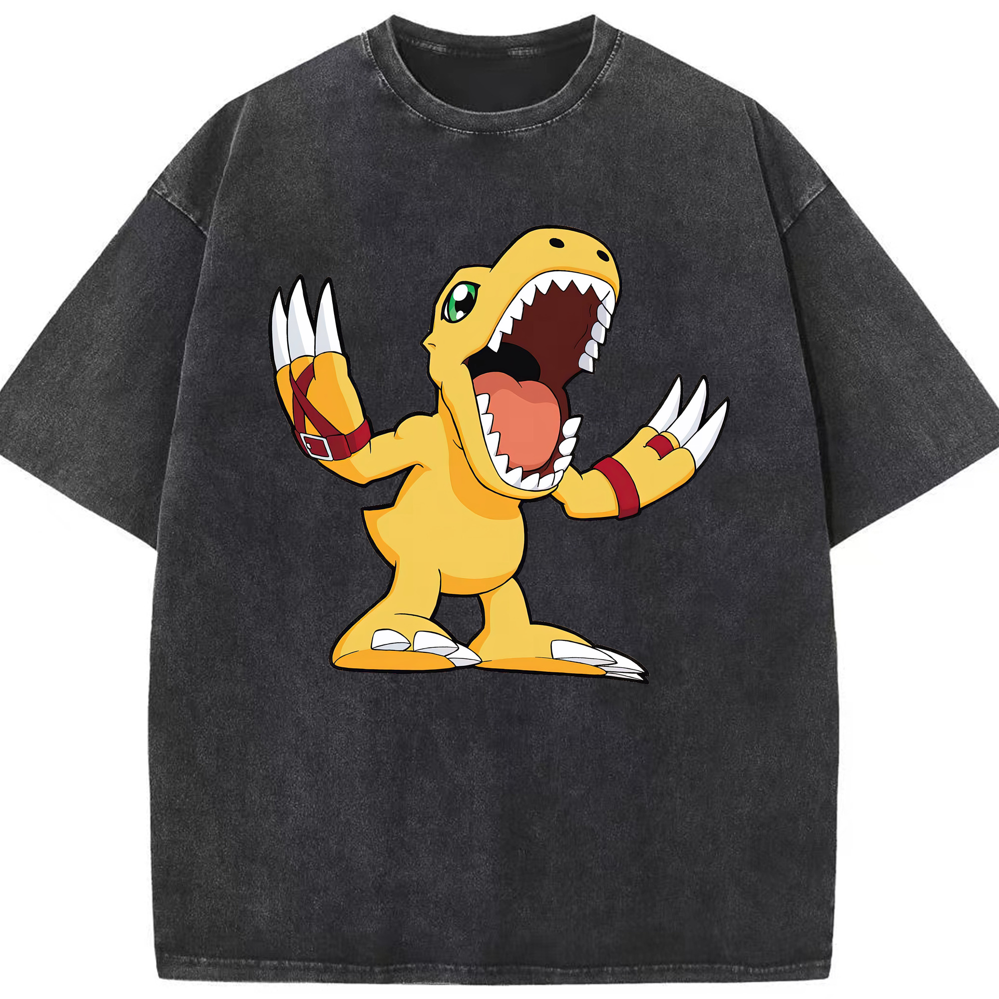 （画像用） Digimon デジタルモンスター/デジモン 綿100% ヴィンテージ風 半袖Tシャツ（フロントプリント）