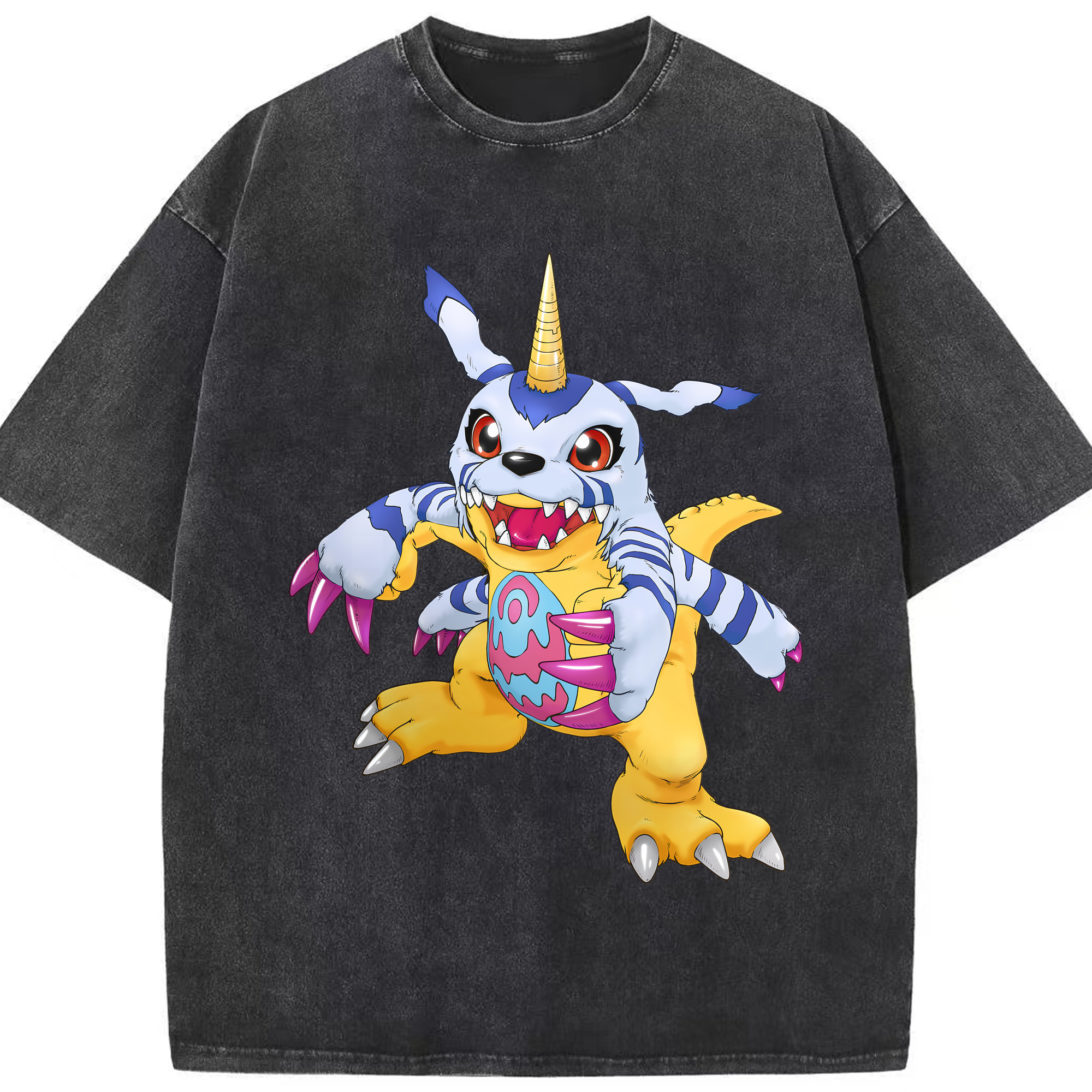 （画像用） Digimon デジタルモンスター/デジモン 綿100% ヴィンテージ風 半袖Tシャツ（フロントプリント）