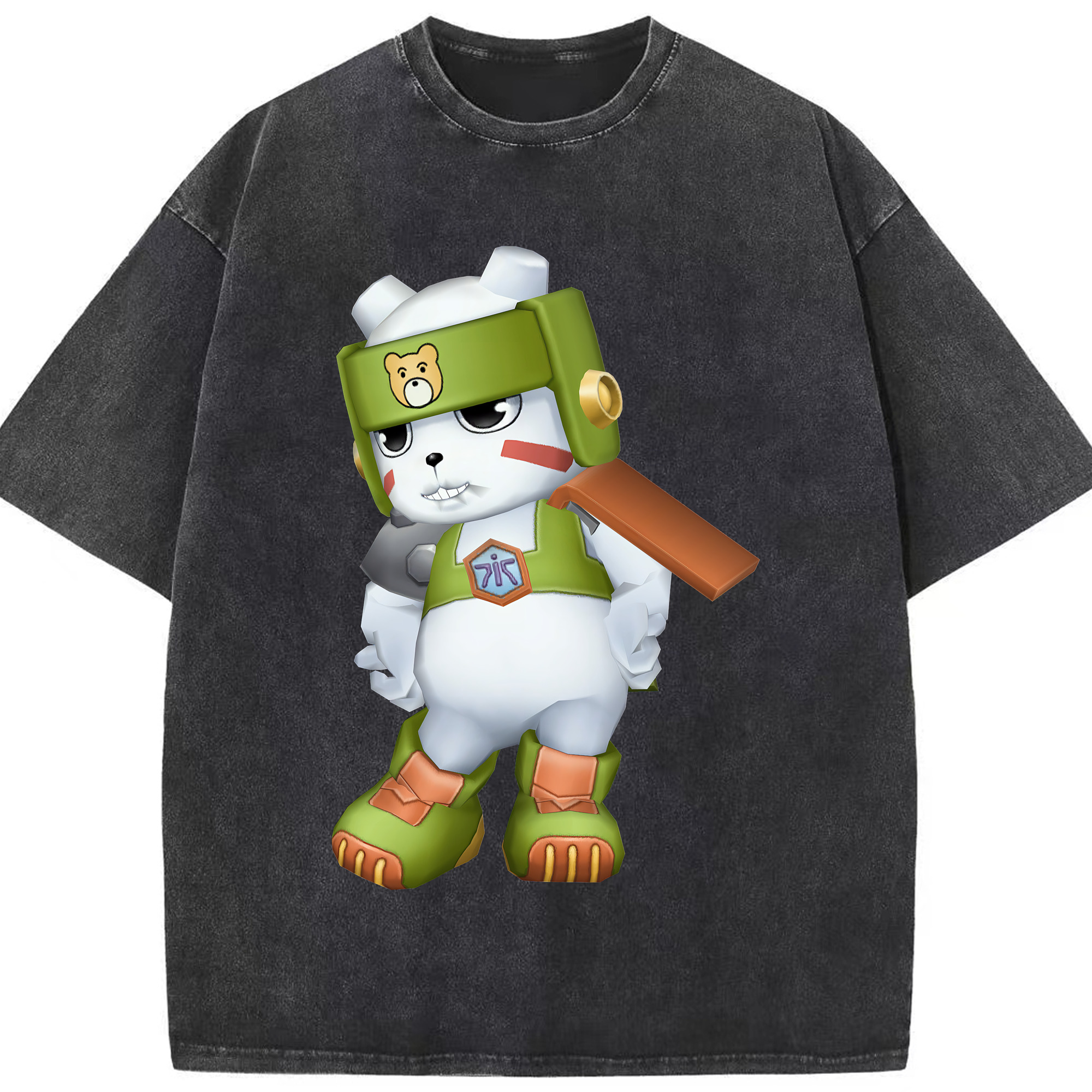 （画像用） Digimon デジタルモンスター/デジモン 綿100% ヴィンテージ風 半袖Tシャツ（フロントプリント）
