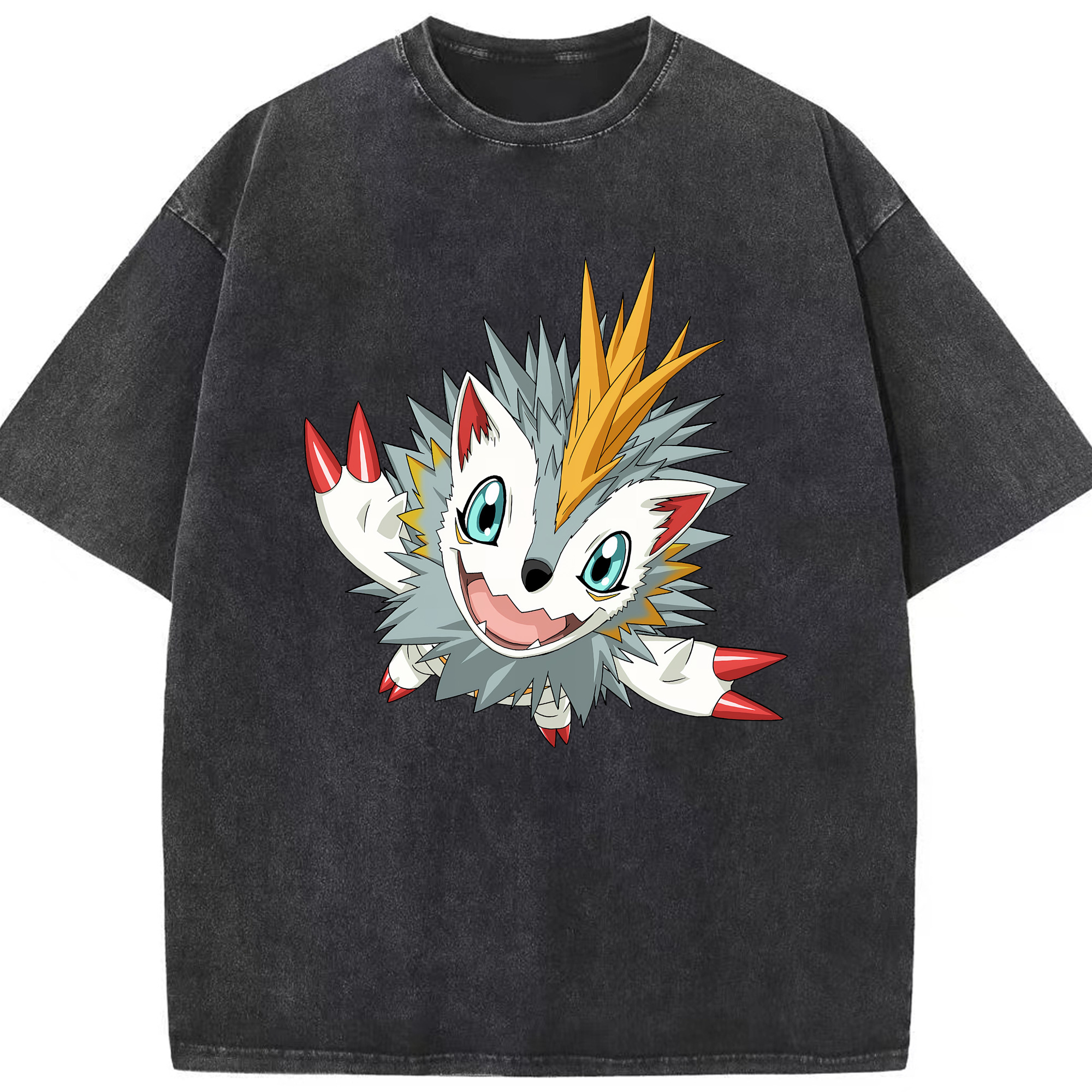 （画像用） Digimon デジタルモンスター/デジモン 綿100% ヴィンテージ風 半袖Tシャツ（フロントプリント）