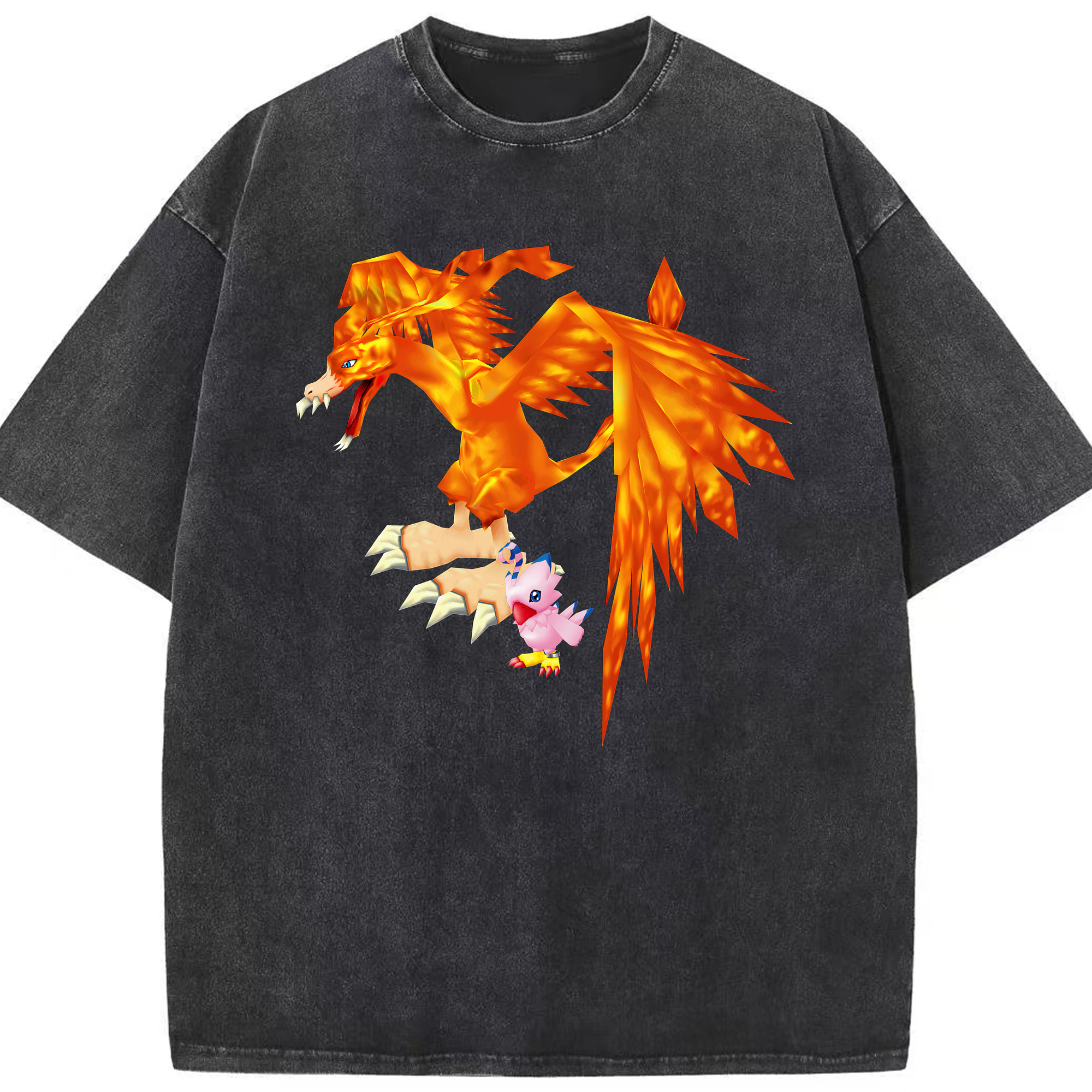 （画像用） Digimon デジタルモンスター/デジモン 綿100% ヴィンテージ風 半袖Tシャツ（フロントプリント）