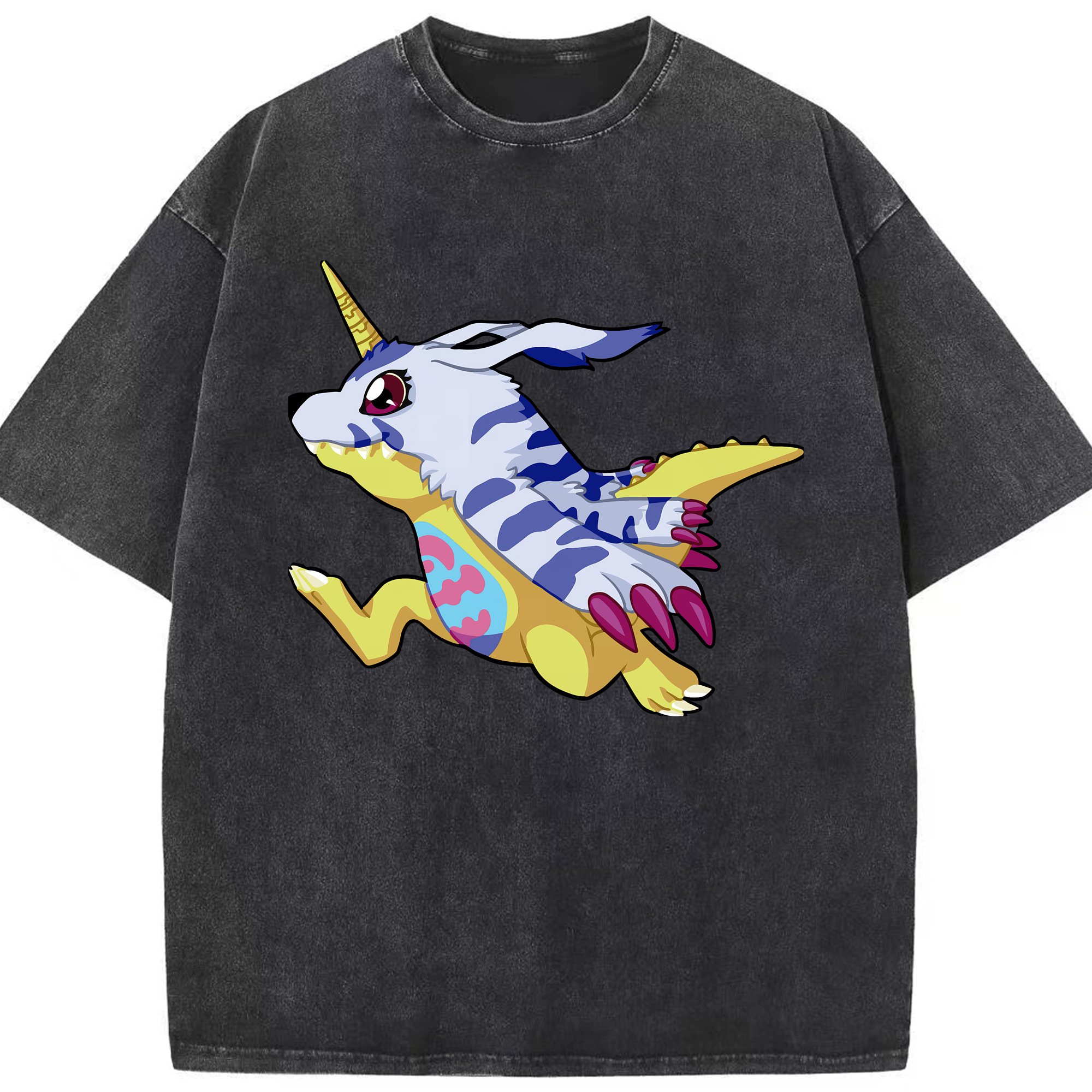 （画像用） Digimon デジタルモンスター/デジモン 綿100% ヴィンテージ風 半袖Tシャツ（フロントプリント）
