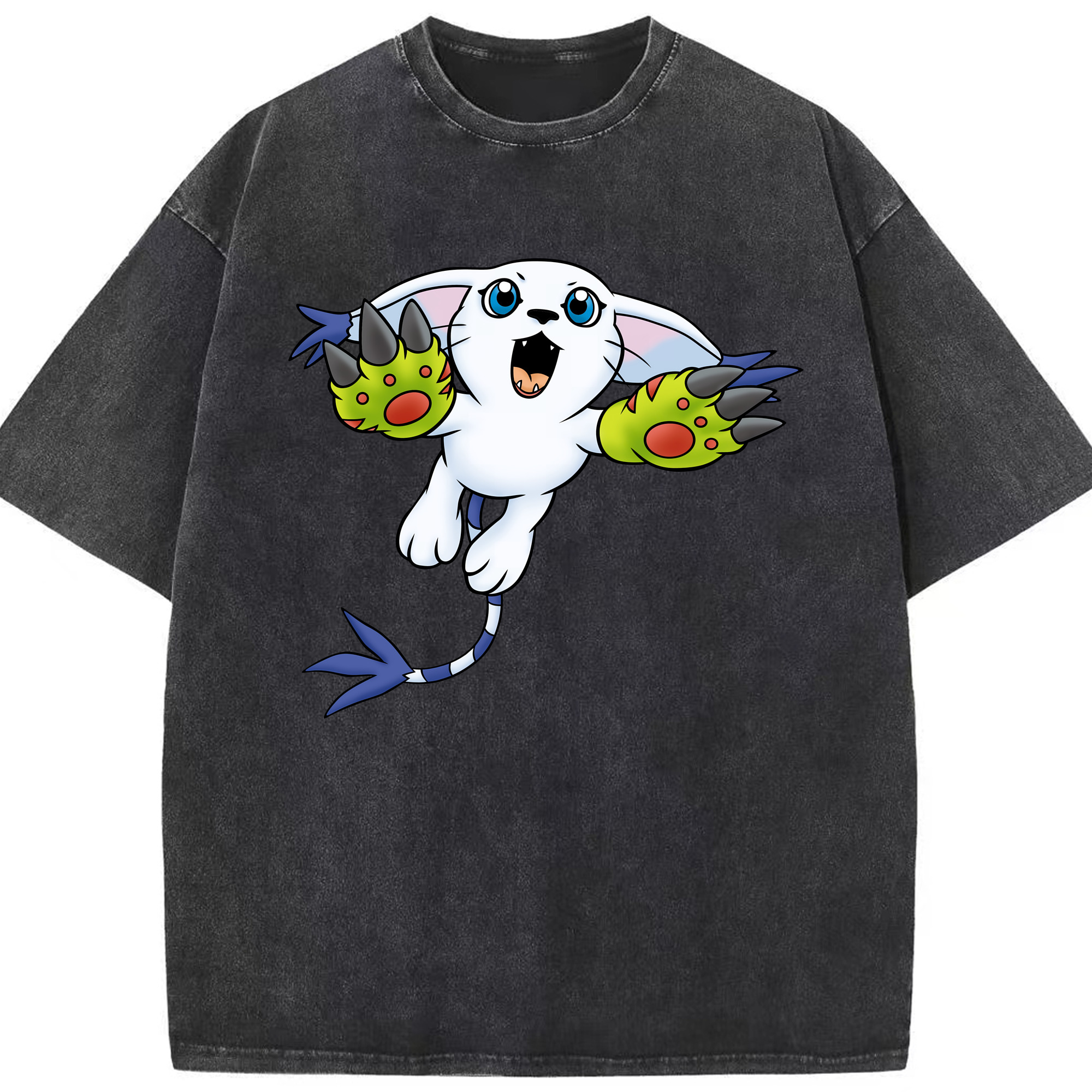 （画像用） Digimon デジタルモンスター/デジモン 綿100% ヴィンテージ風 半袖Tシャツ（フロントプリント）