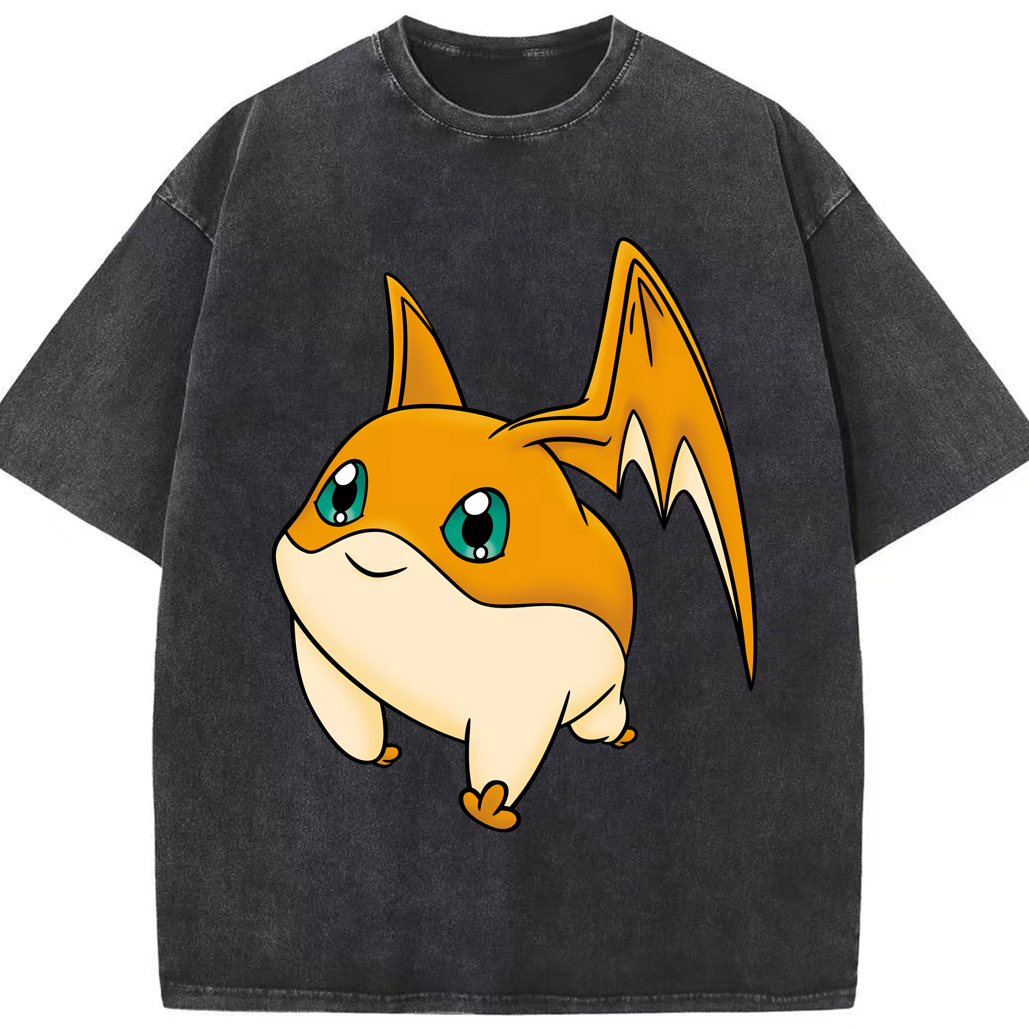 （画像用） Digimon デジタルモンスター/デジモン 綿100% ヴィンテージ風 半袖Tシャツ（フロントプリント）