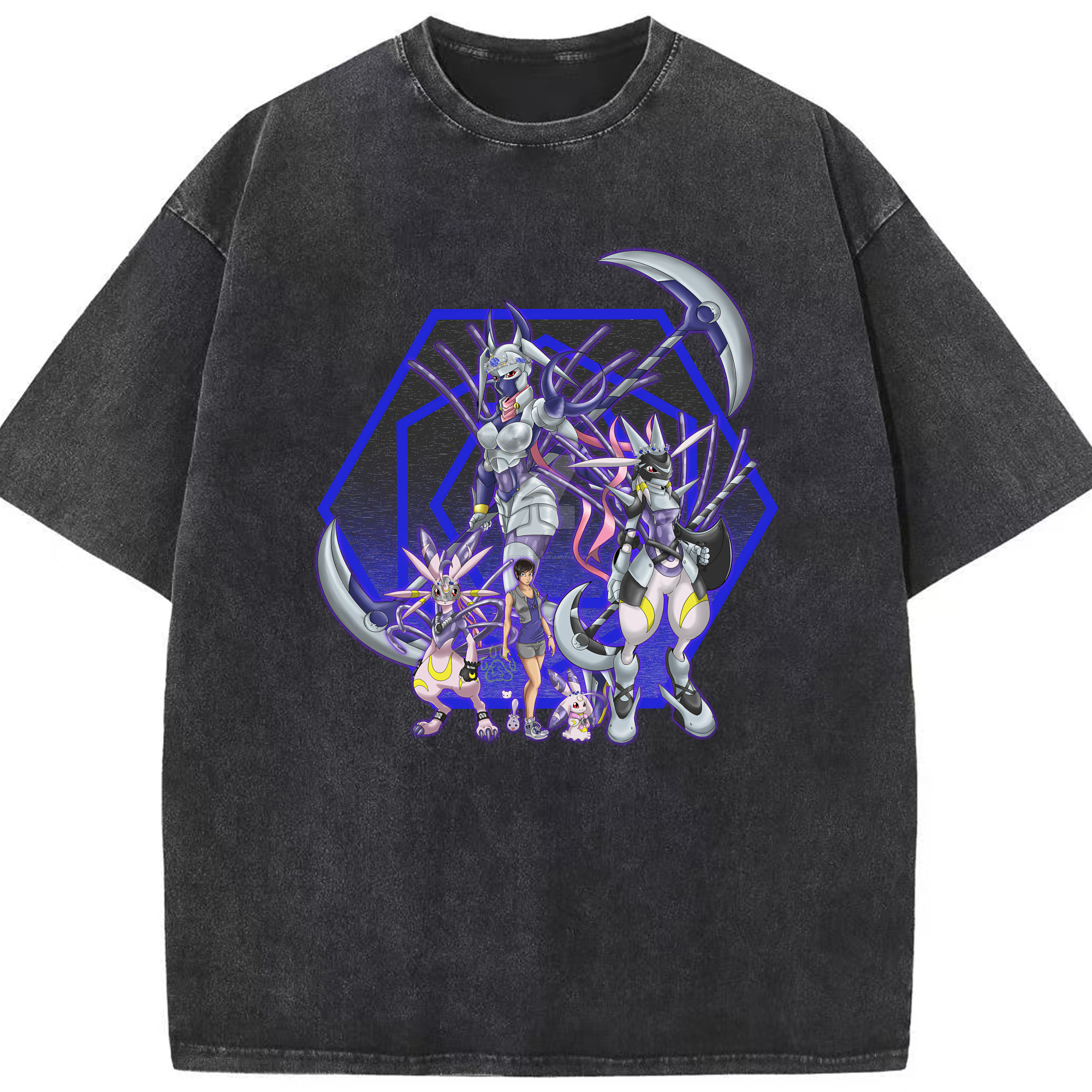 （画像用） Digimon デジタルモンスター/デジモン 綿100% ヴィンテージ風 半袖Tシャツ（フロントプリント）