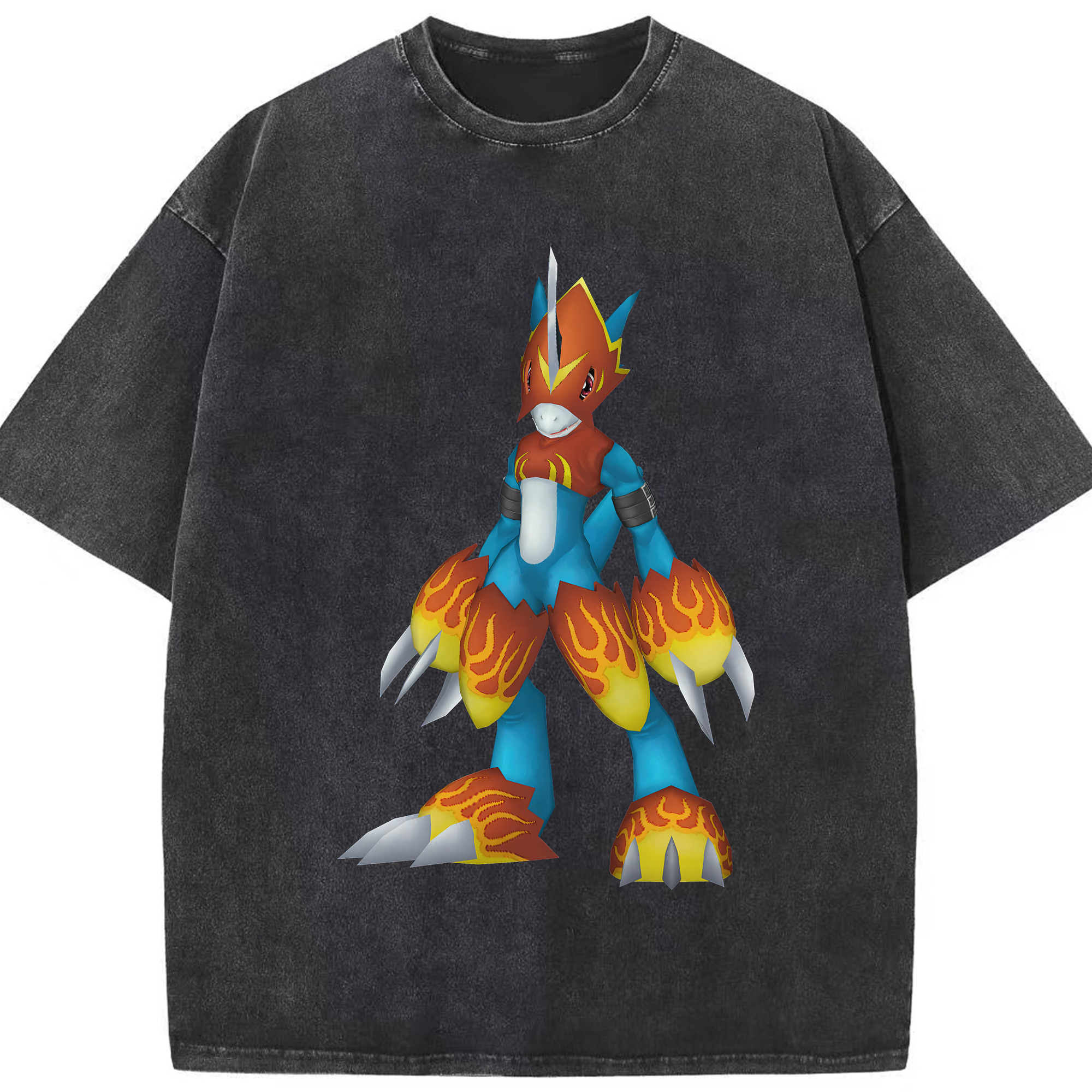 （画像用） Digimon デジタルモンスター/デジモン 綿100% ヴィンテージ風 半袖Tシャツ（フロントプリント）