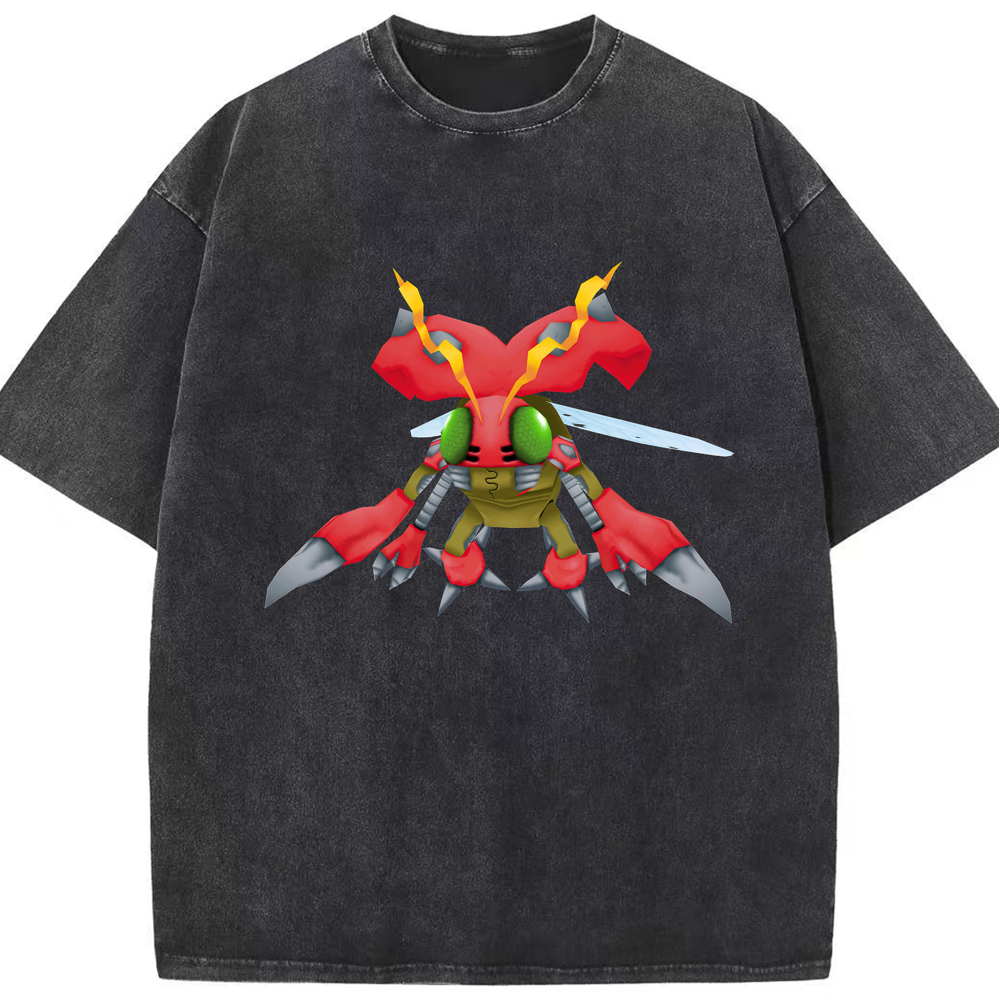 （画像用） Digimon デジタルモンスター/デジモン 綿100% ヴィンテージ風 半袖Tシャツ（フロントプリント）